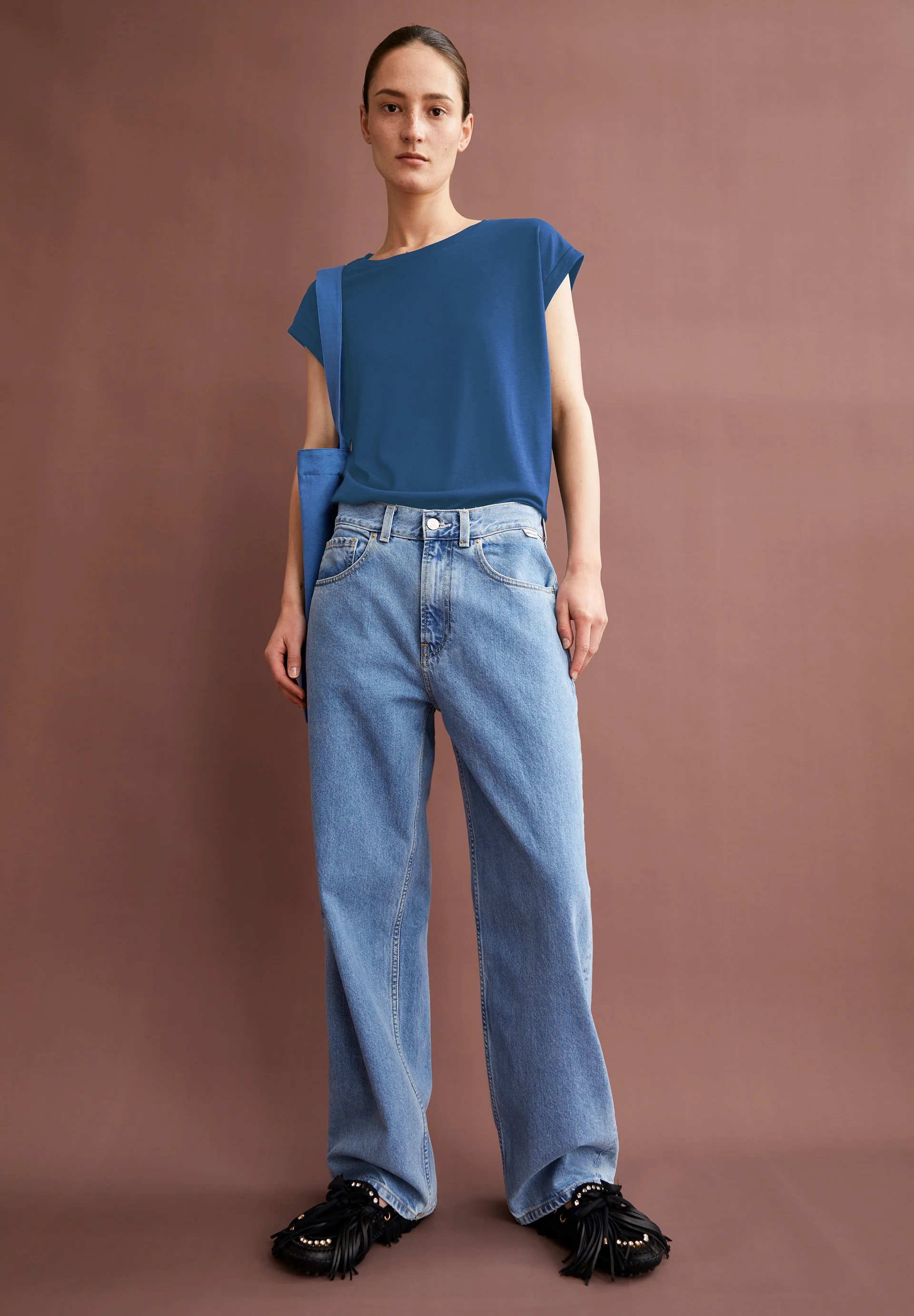 JILAANA T-shirt made of TENCEL™ Lyocell Mix.