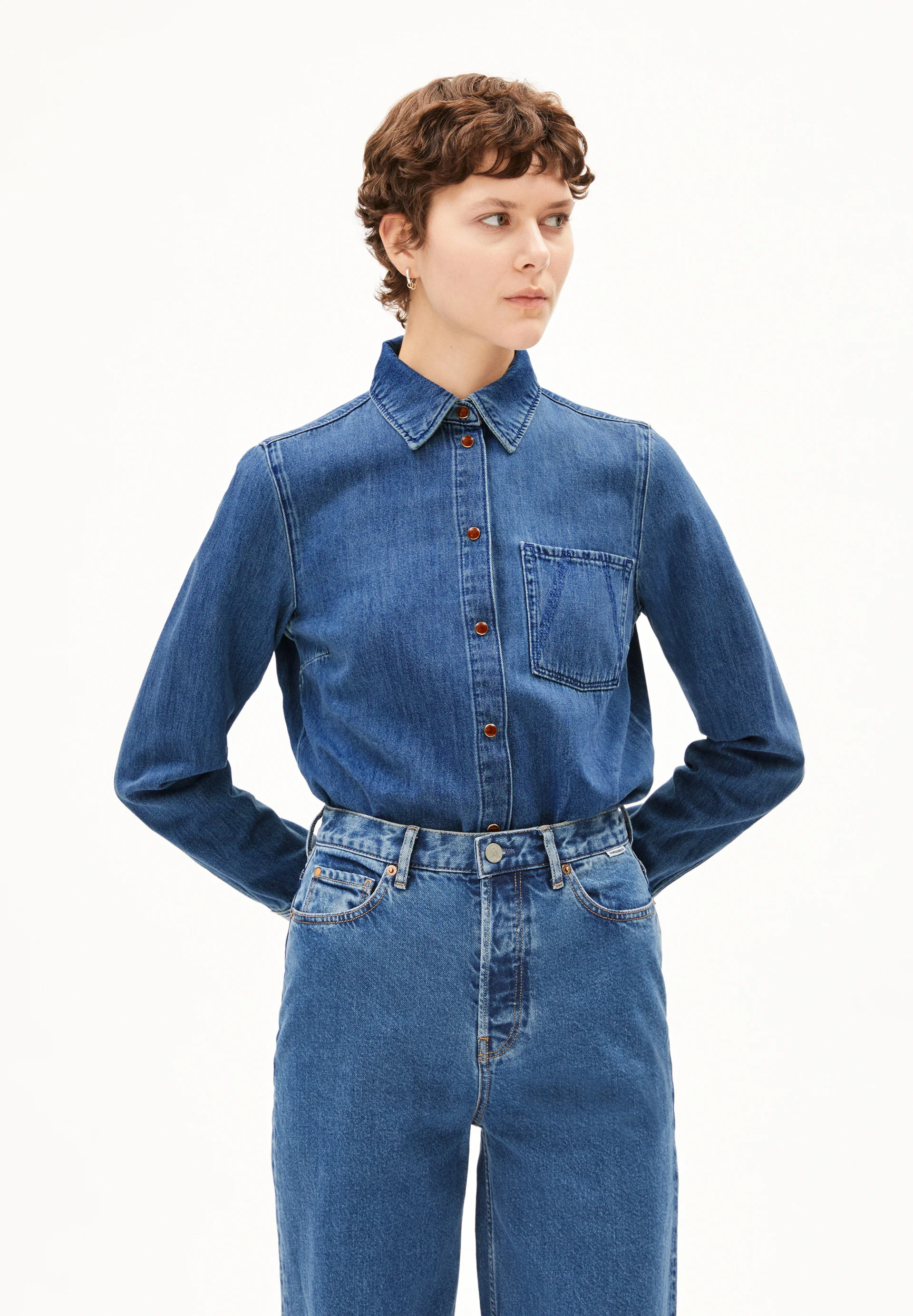 AURELAA Denim blouse made of Organic Cotton
