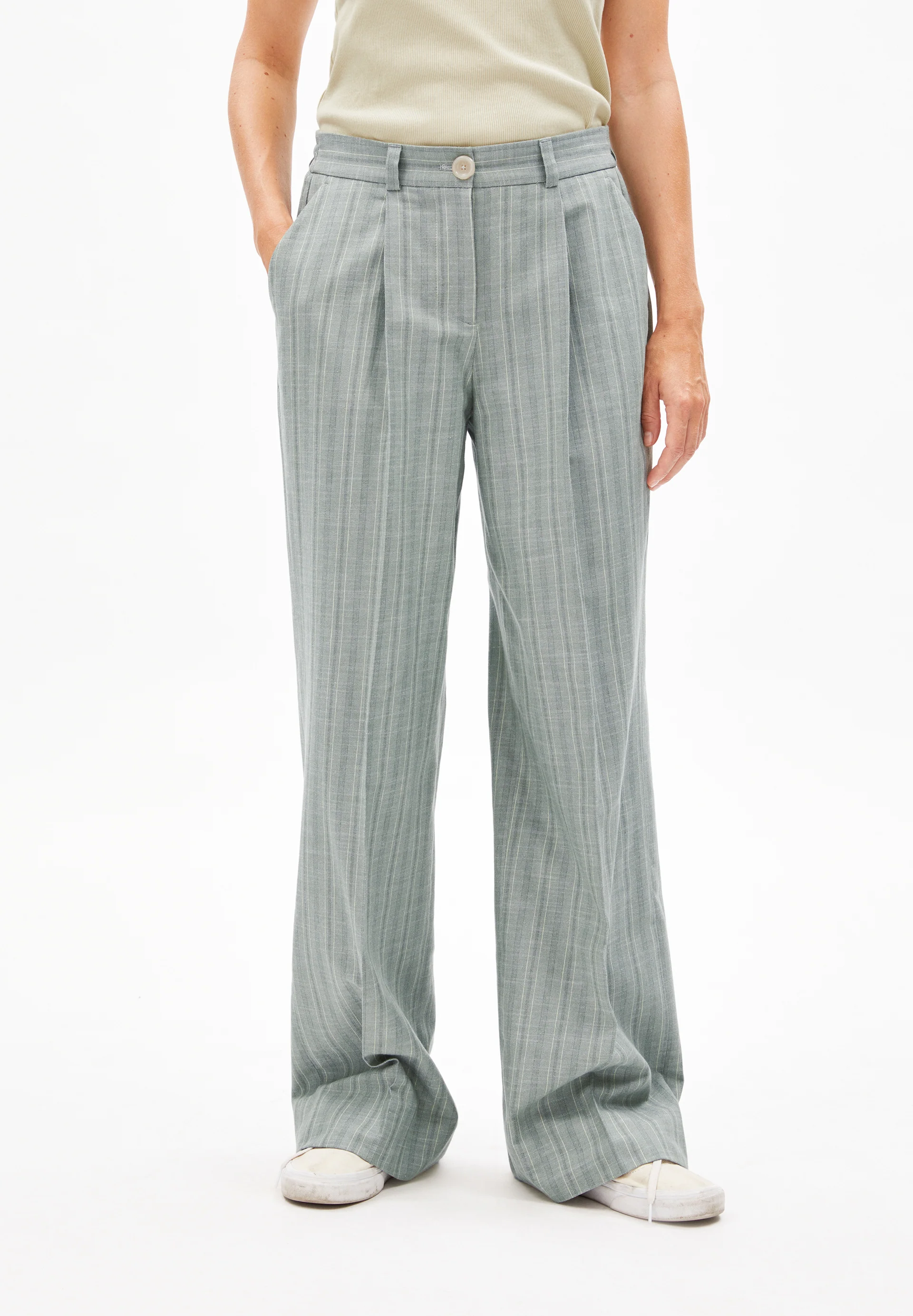 NUMAALI STRIPE Woven Pants made of Organic Cotton