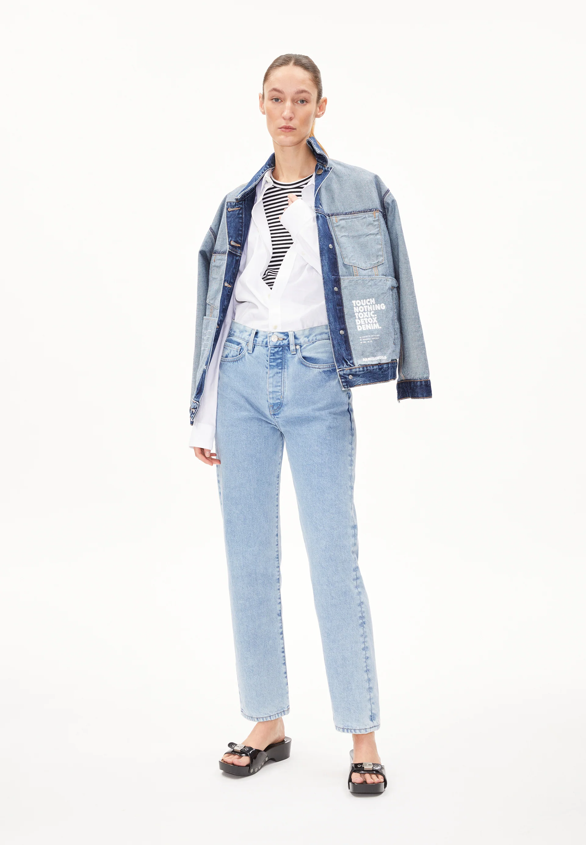 AAIKALA Jeans Straight Leg High Waist recycled Cotton Non-Stretch