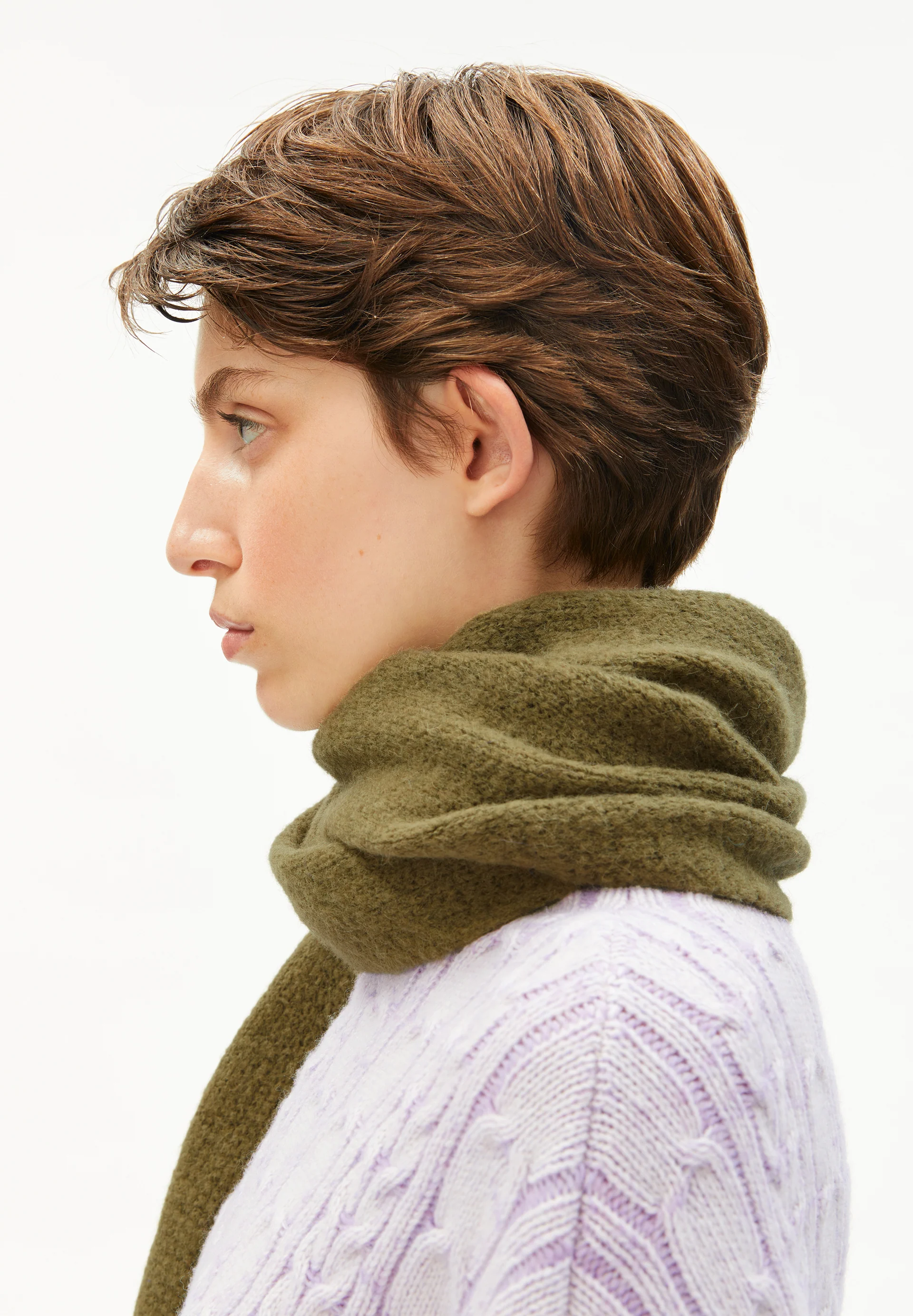 SAABE STRIPED UN-WASTED Scarf made from an alpaca-wool blend