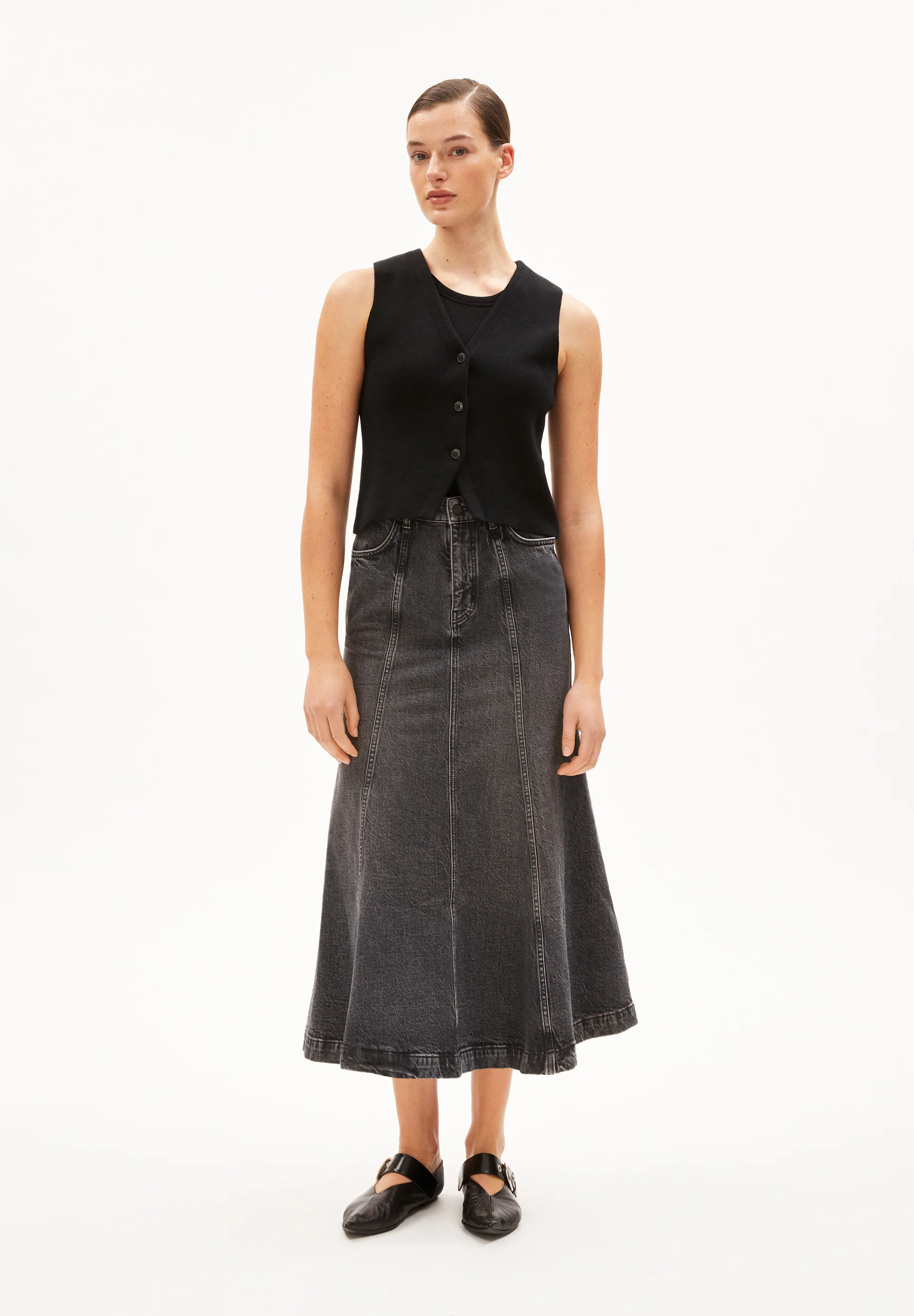 ARIENAA Denim Skirt Slim Fit made of Organic Cotton Mix