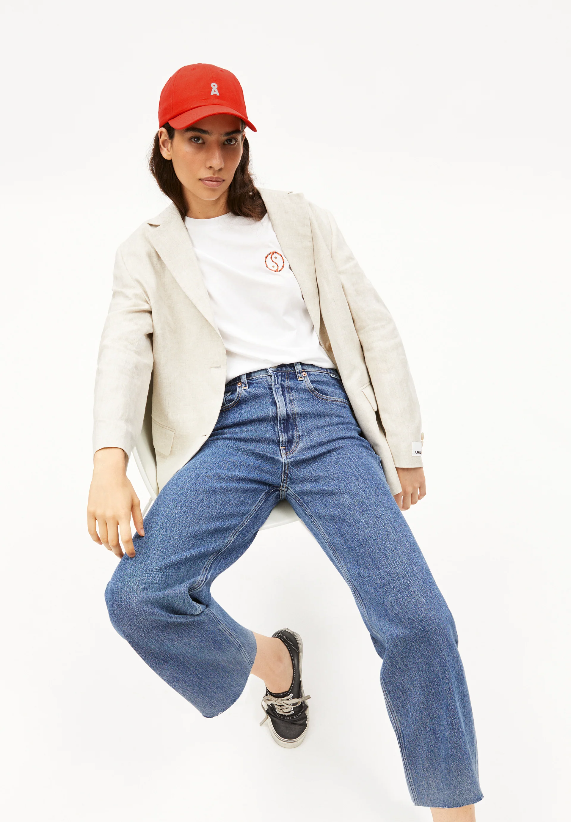 MURLIAA CROPPED WIDE JEAN Wide Jeans Organic Cotton Mix Comfort-Stretch