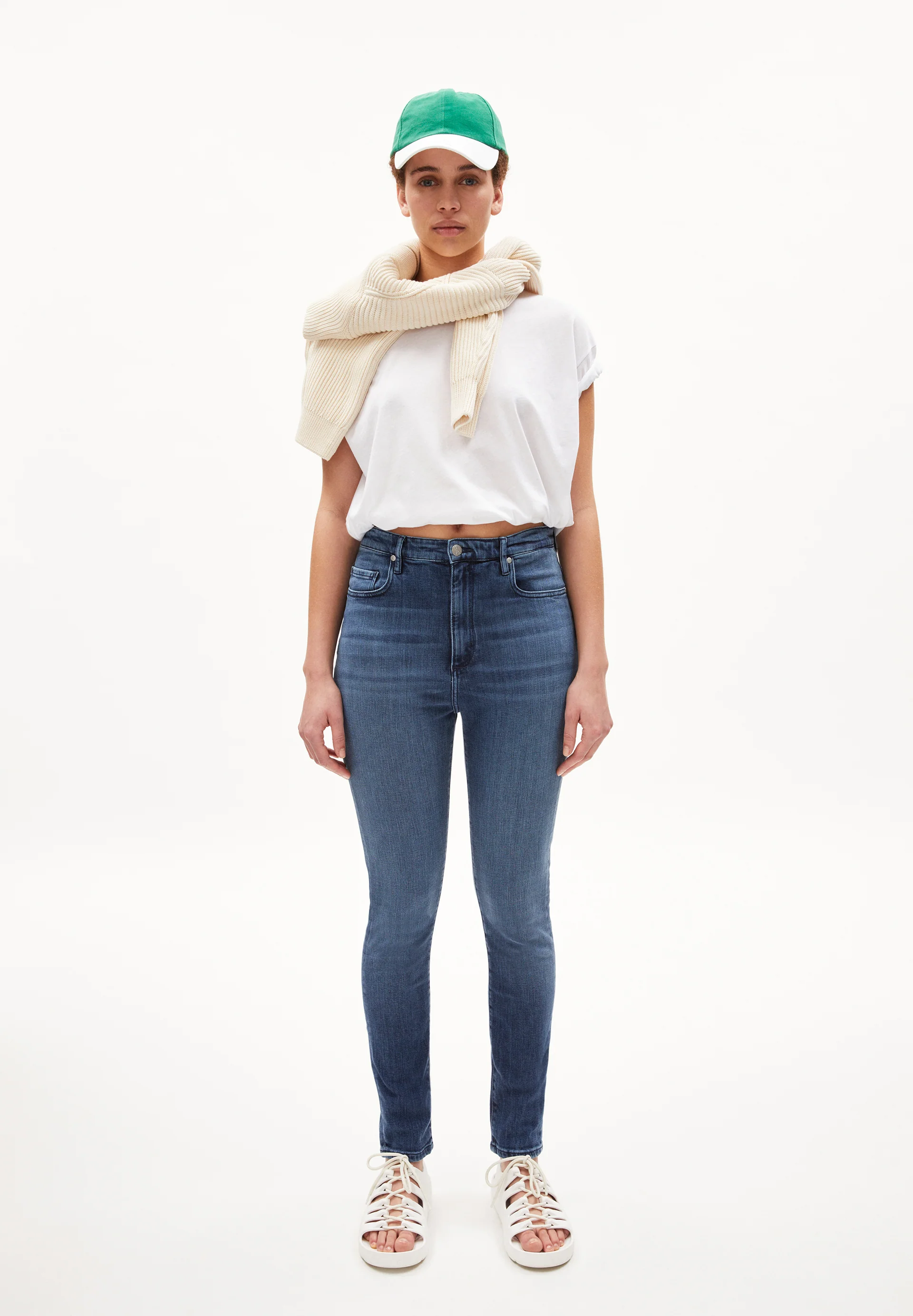 INGAA Jeans Skinny Leg High Waist Organic Cotton Mix X-Stretch