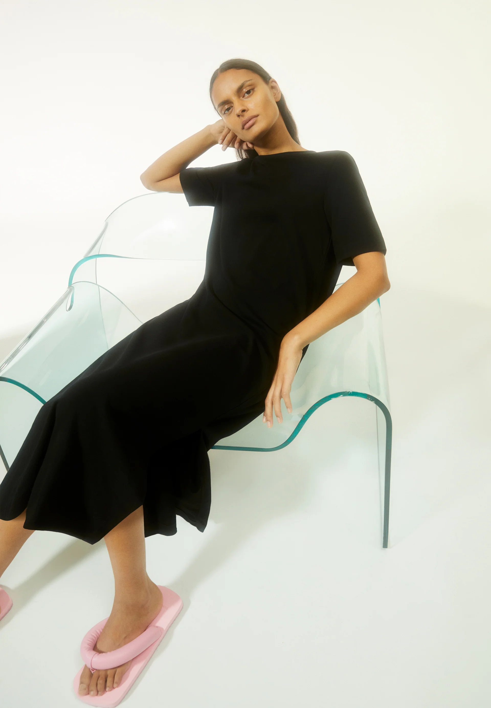 XELINAA JERSEY MIDI DRESS Heavyweight Jersey Dress made of recycled Cotton Mix