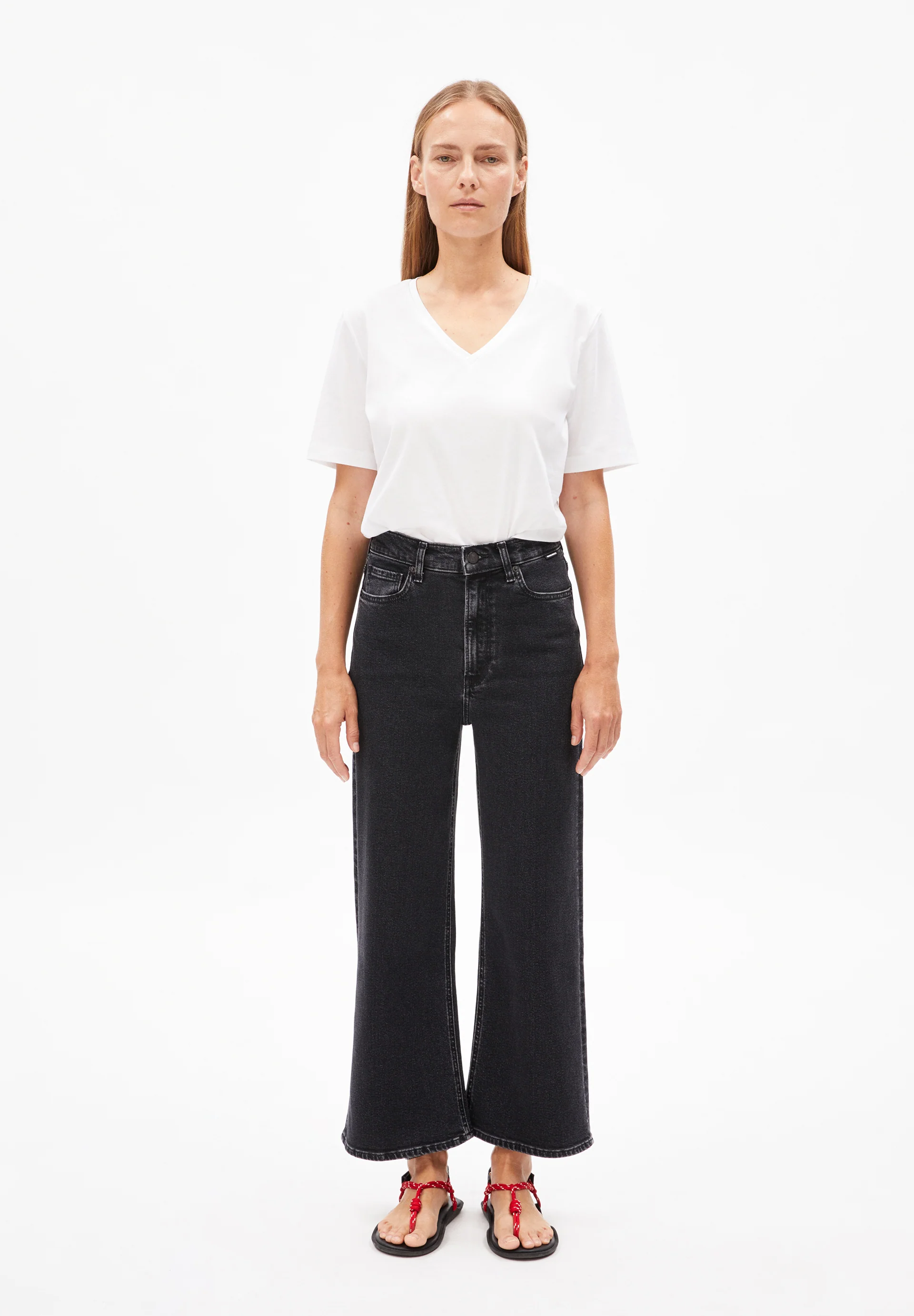 MURLIAA CROPPED WIDE JEAN Wide Jeans recycled cotton mix comfort-Stretch