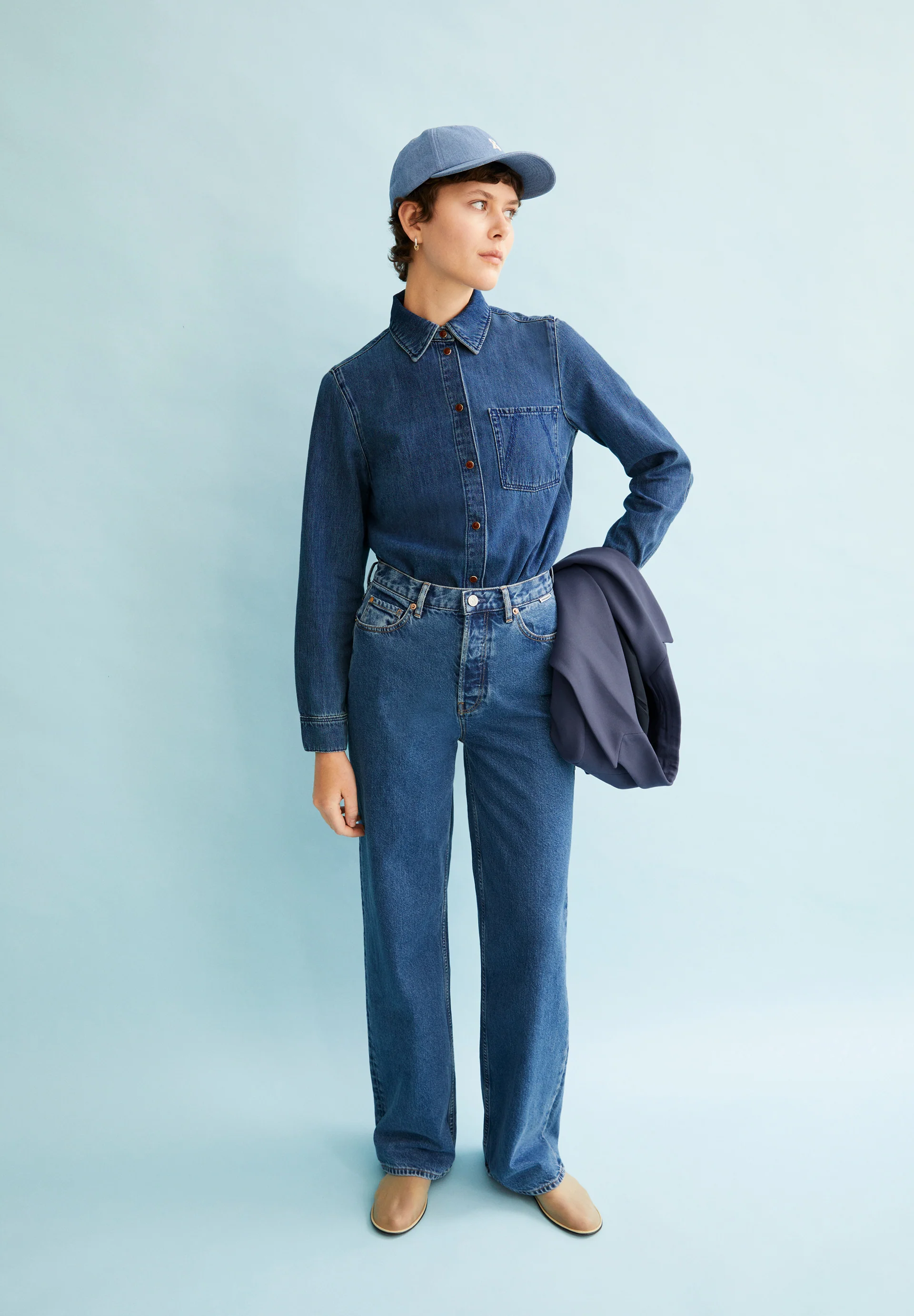 AURELAA Denim blouse made of Organic Cotton