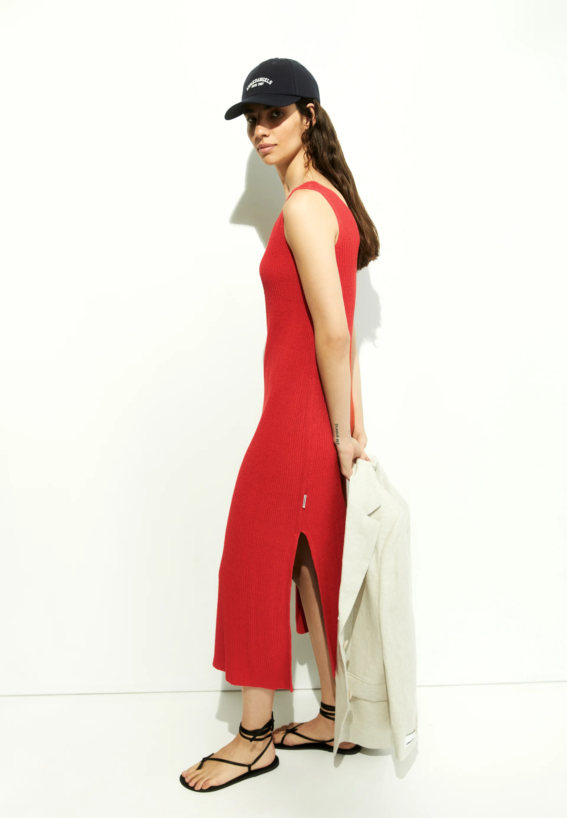 LINEN BLEND KNIT DRESS Knit Dress made of Linen-Mix