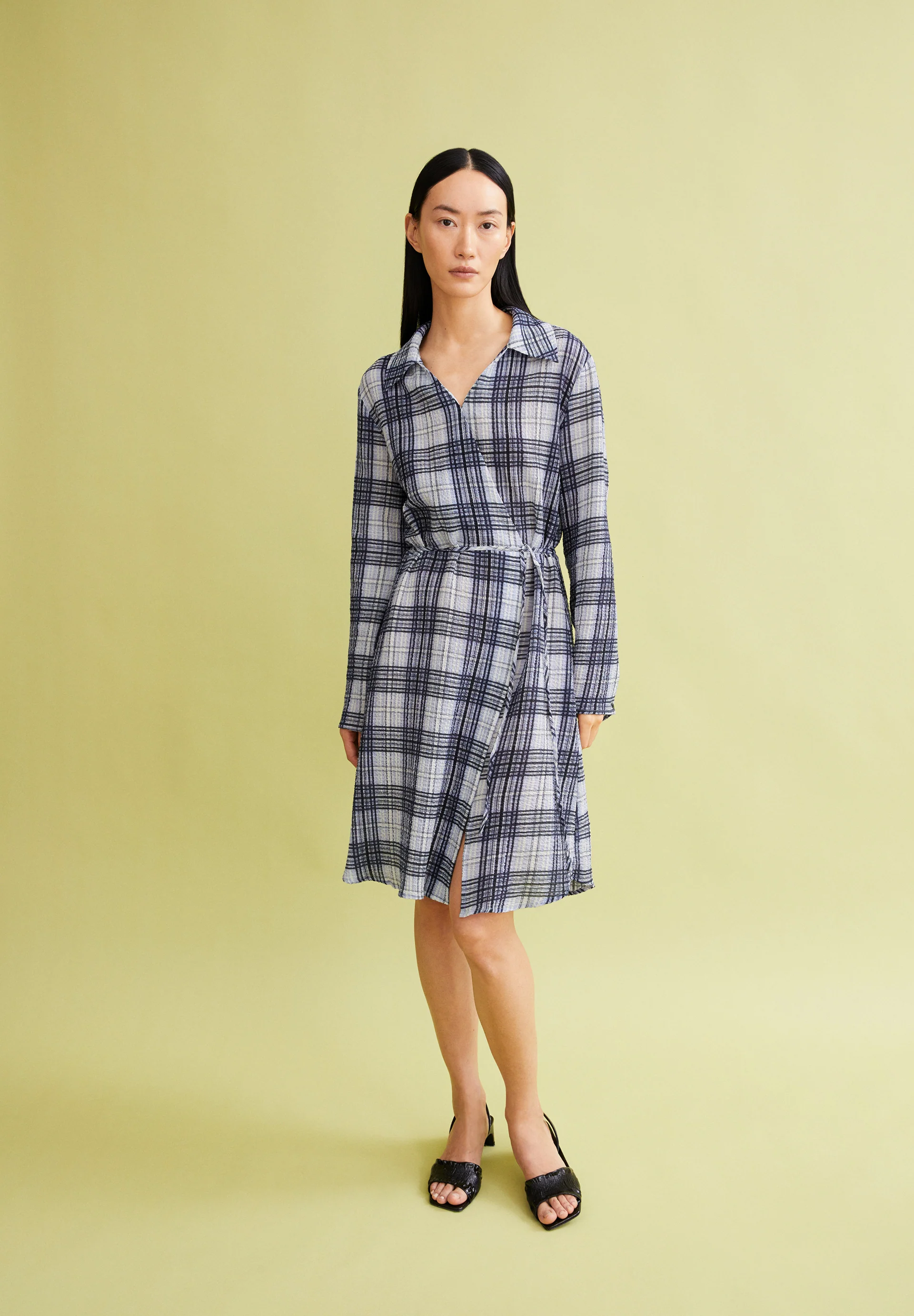 FEMAALE CHECK Woven Dress made of Organic Cotton Mix