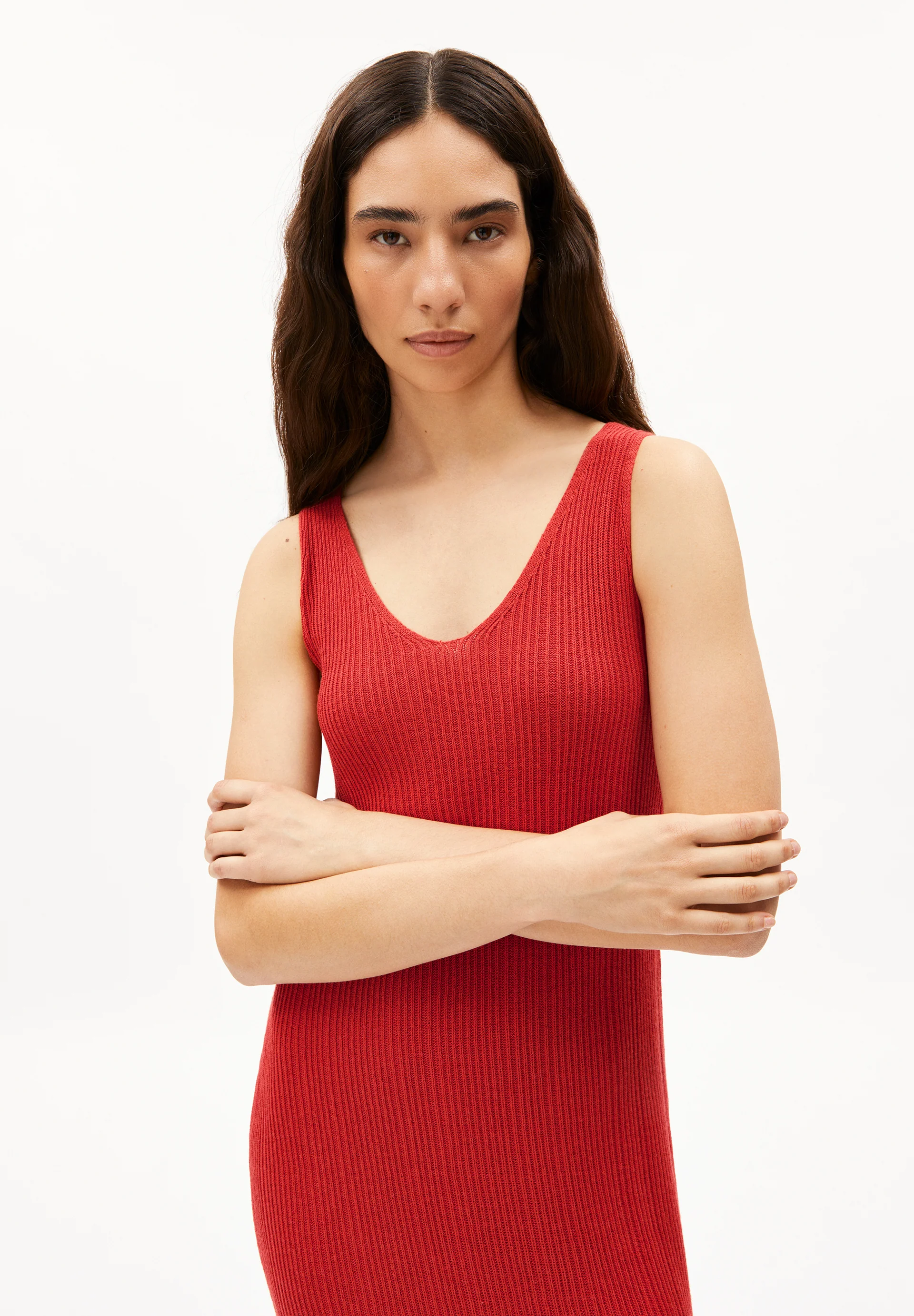 LINEN BLEND KNIT DRESS Knit Dress made of Linen-Mix