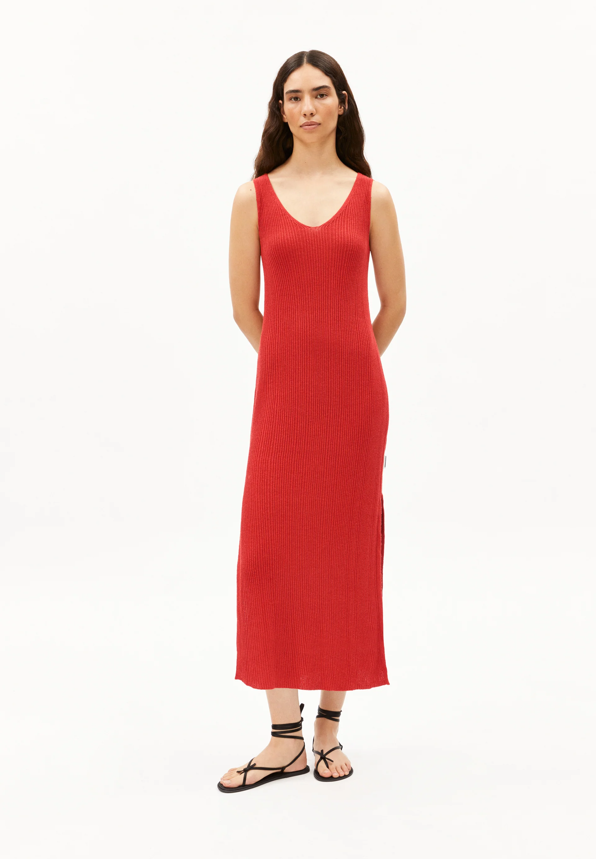 LINEN BLEND KNIT DRESS Knit Dress made of Linen-Mix