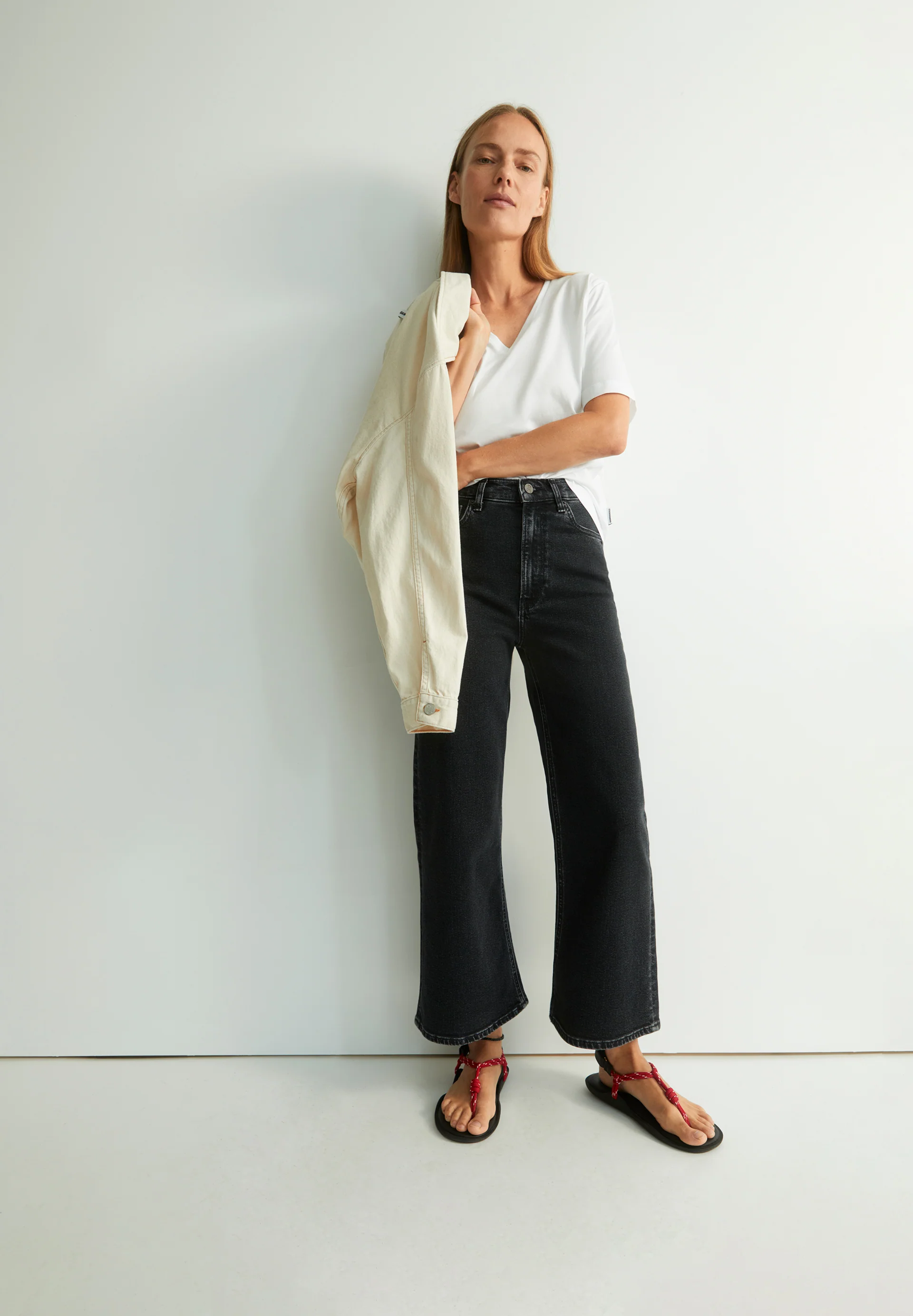 MURLIAA CROPPED WIDE JEAN Wide Jeans recycled cotton mix comfort-Stretch