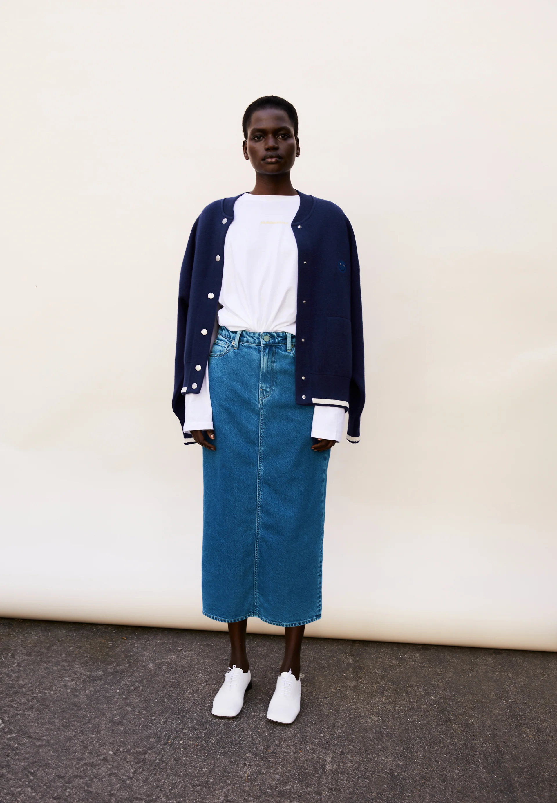 KAALYKE DENIM MIDI SKIRT Denim Skirt made of recycled Cotton