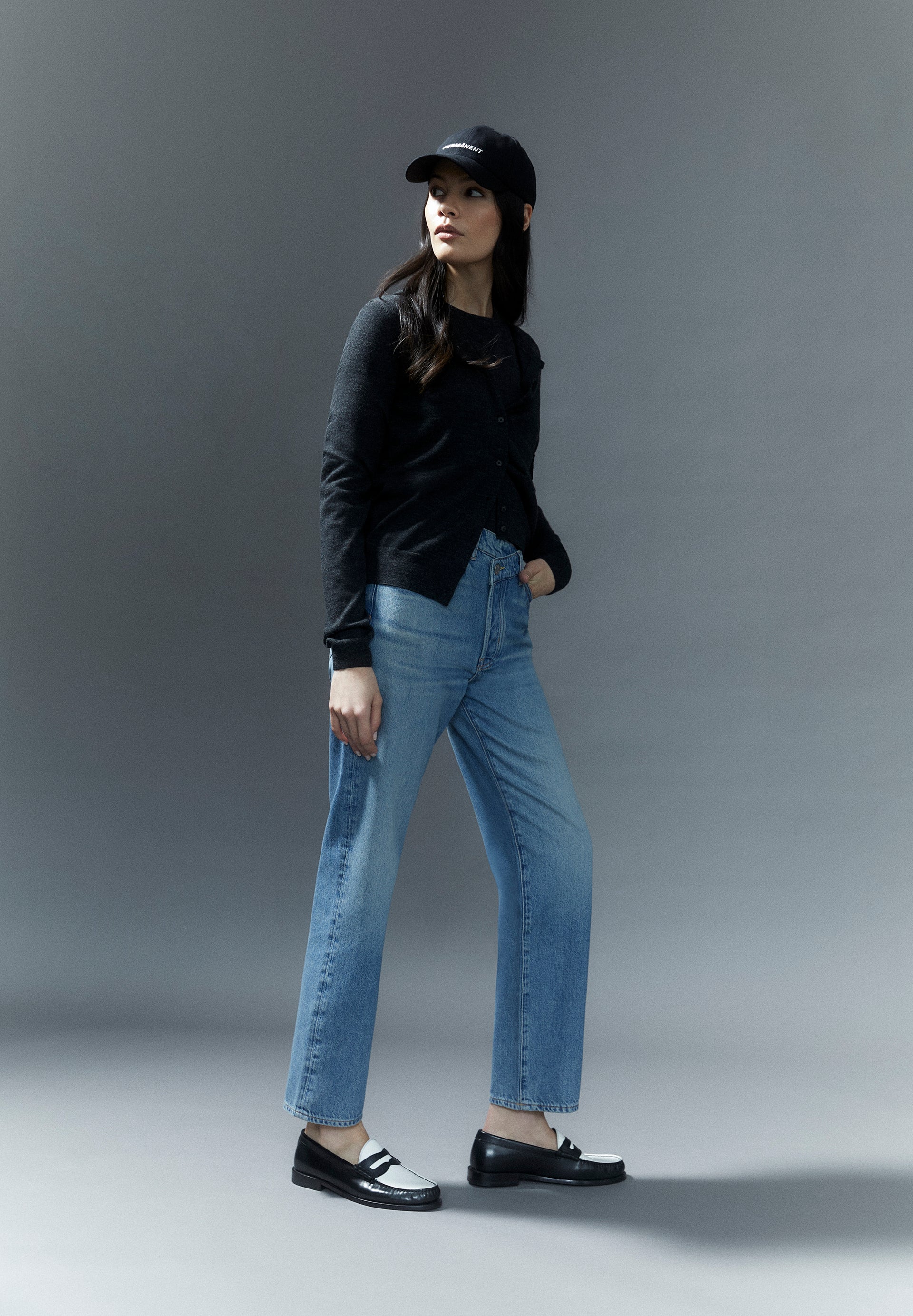 AAIKALA DETAIL Straight Jeans High Waist Organic Cotton Mix