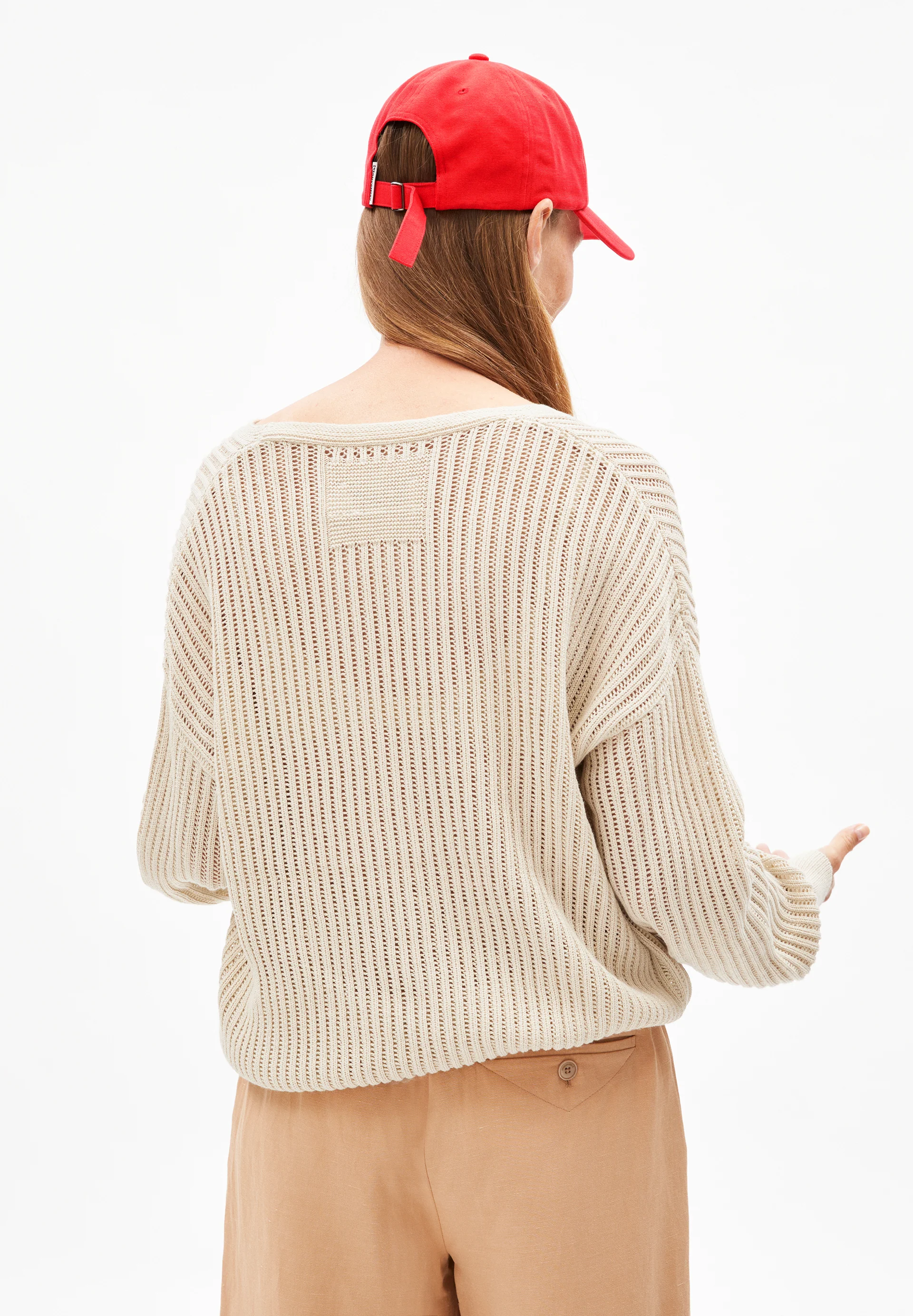 LINEN BLEND KNIT SWEATER Sweater made of Linen-Mix