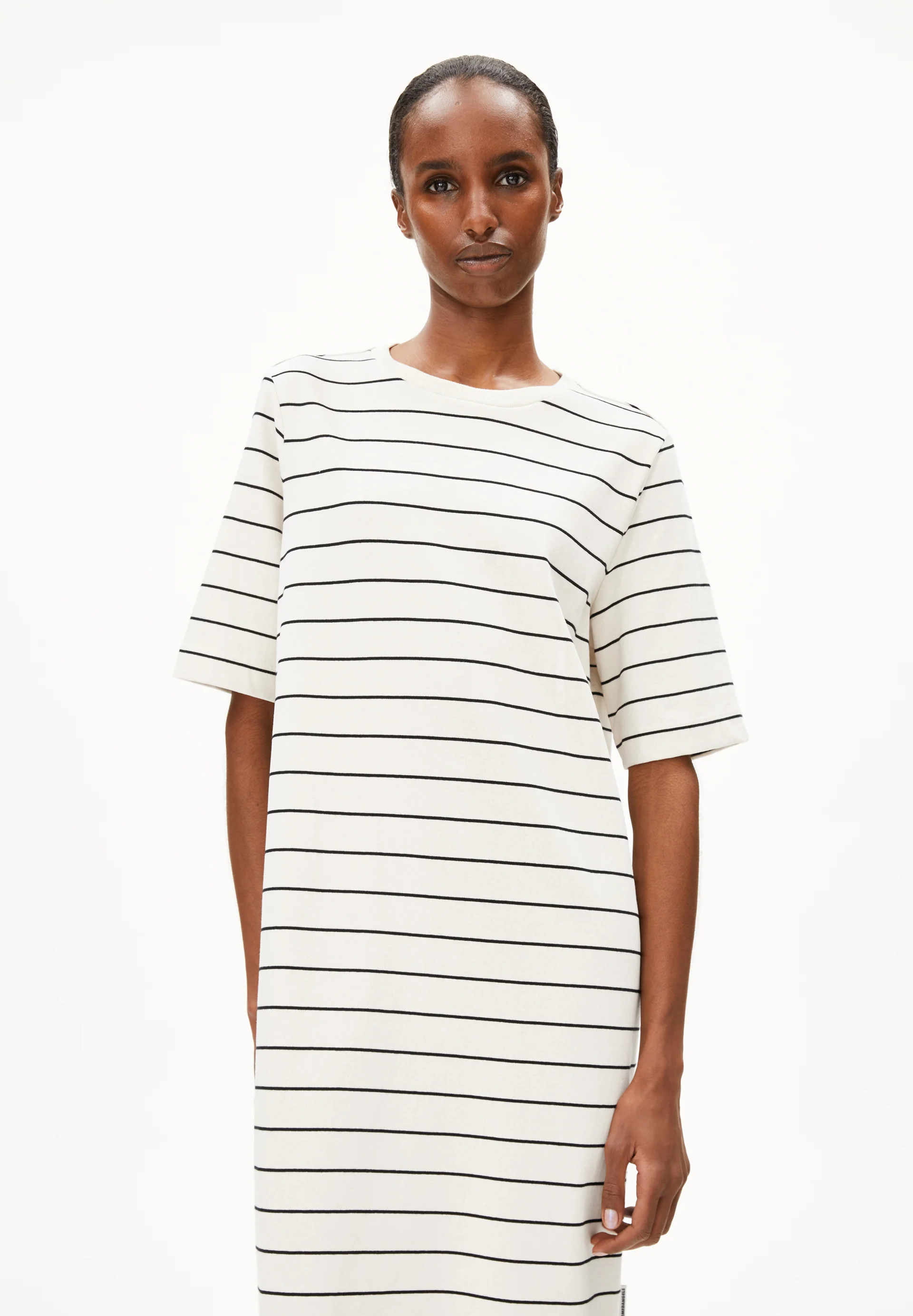 XELINAA FINE STRIPE MIDI DRESS Heavyweight Jersey Dress made of recycled Cotton Mix