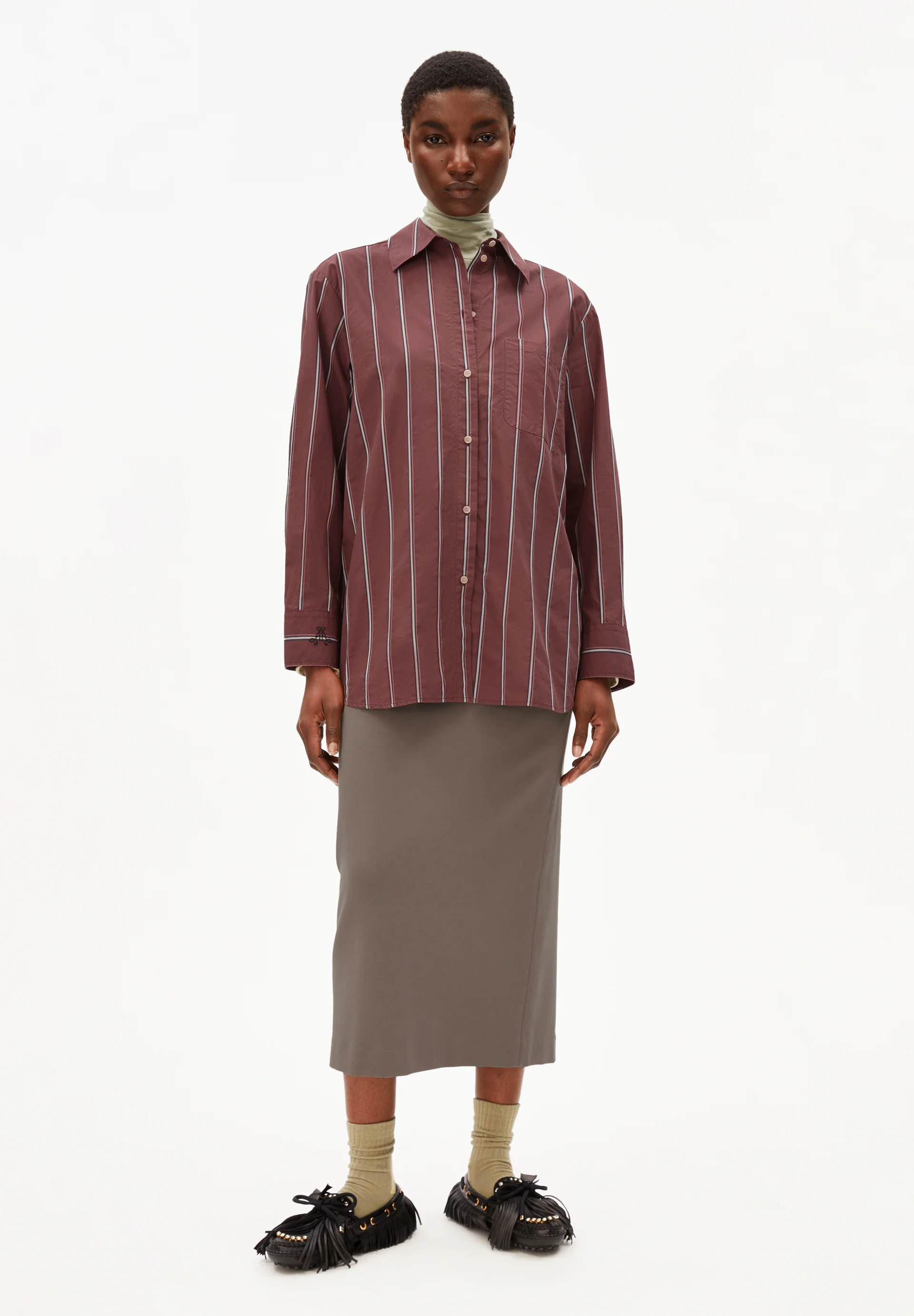 HALIAA STRIPED Blouse from organic cotton