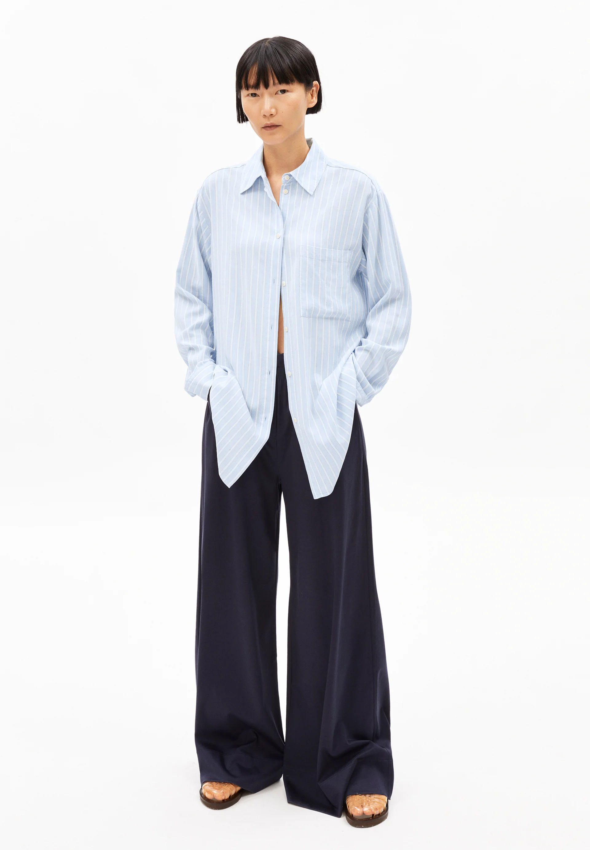 MAALGAA LINO STRIPED Blouse made of Linen-Mix