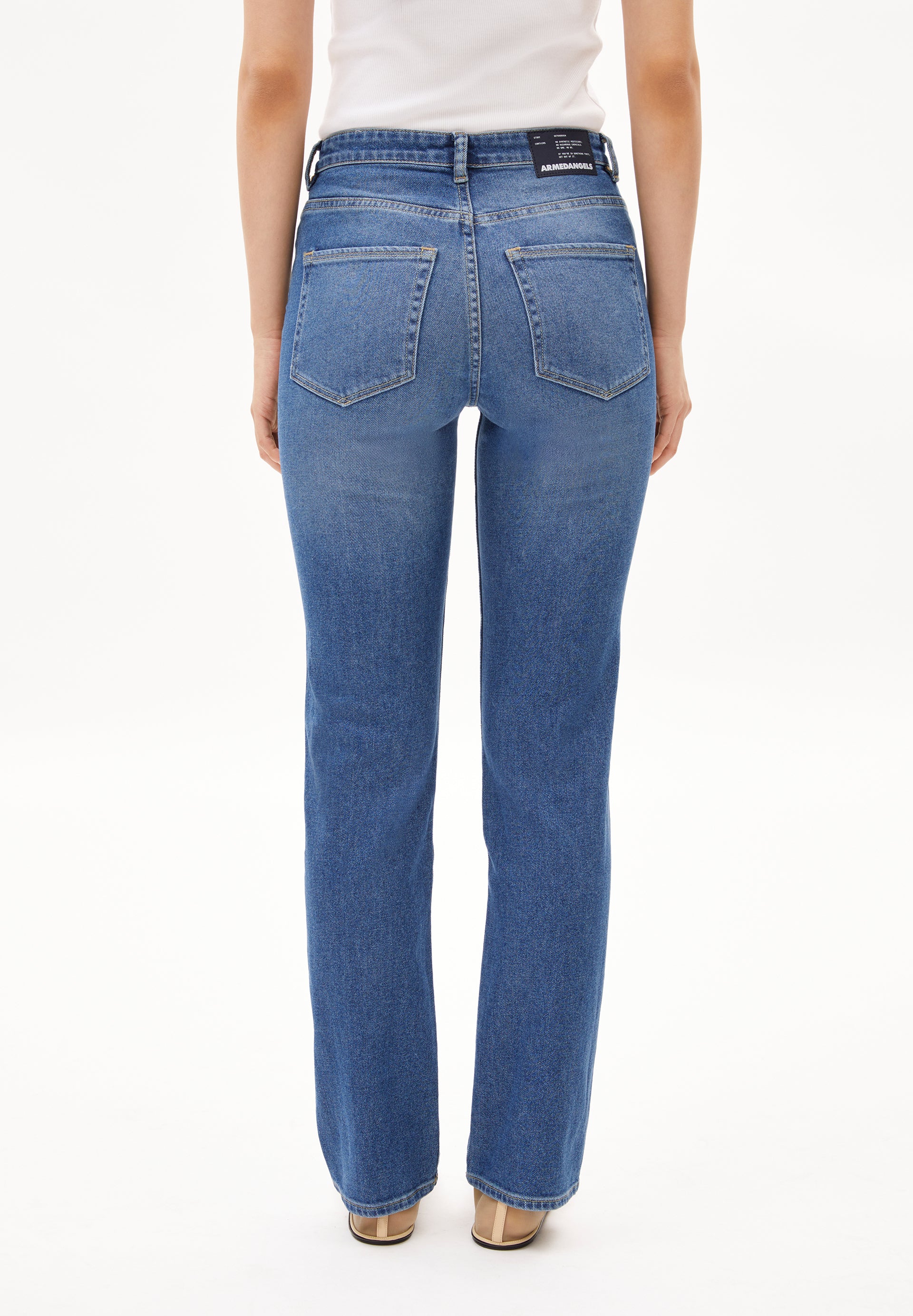 CARENAA Jeans Straight Leg Mid Waist Organic Cotton Mix Comfort-Stretch