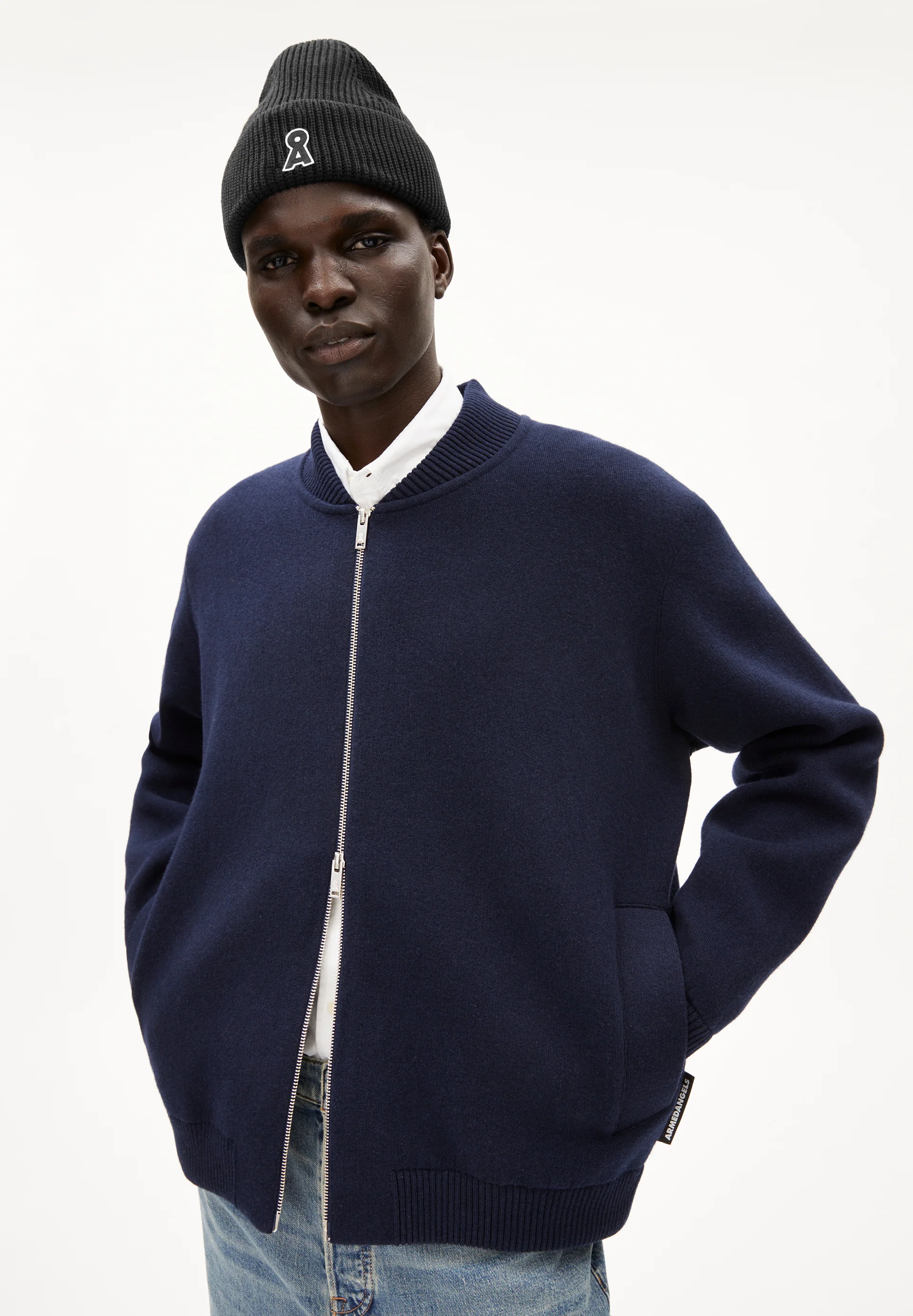 YAAKOV Cardigan Relaxed Fit made of Organic Wool Mix