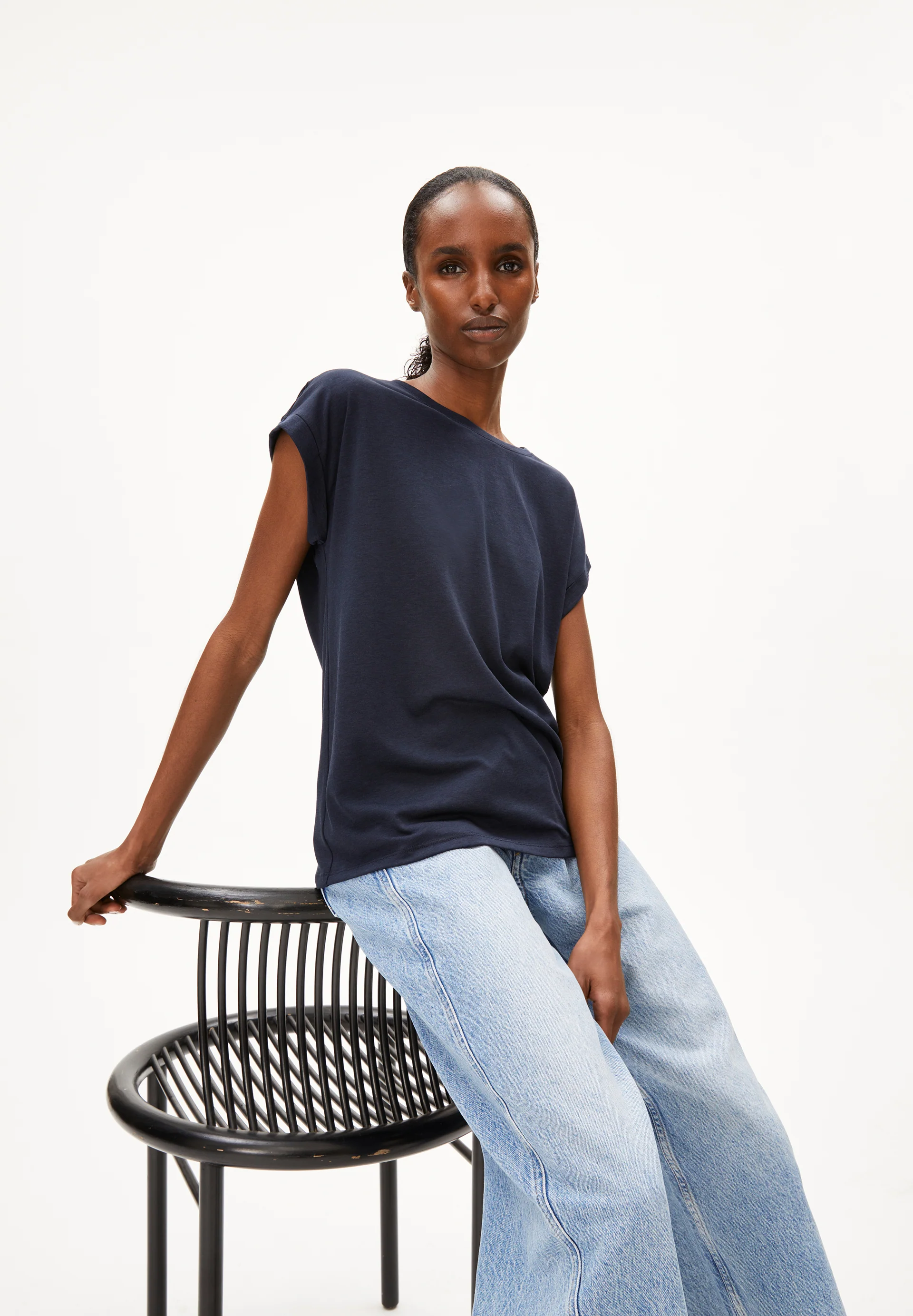 JILAANA T-shirt made of TENCEL™ Lyocell Mix.