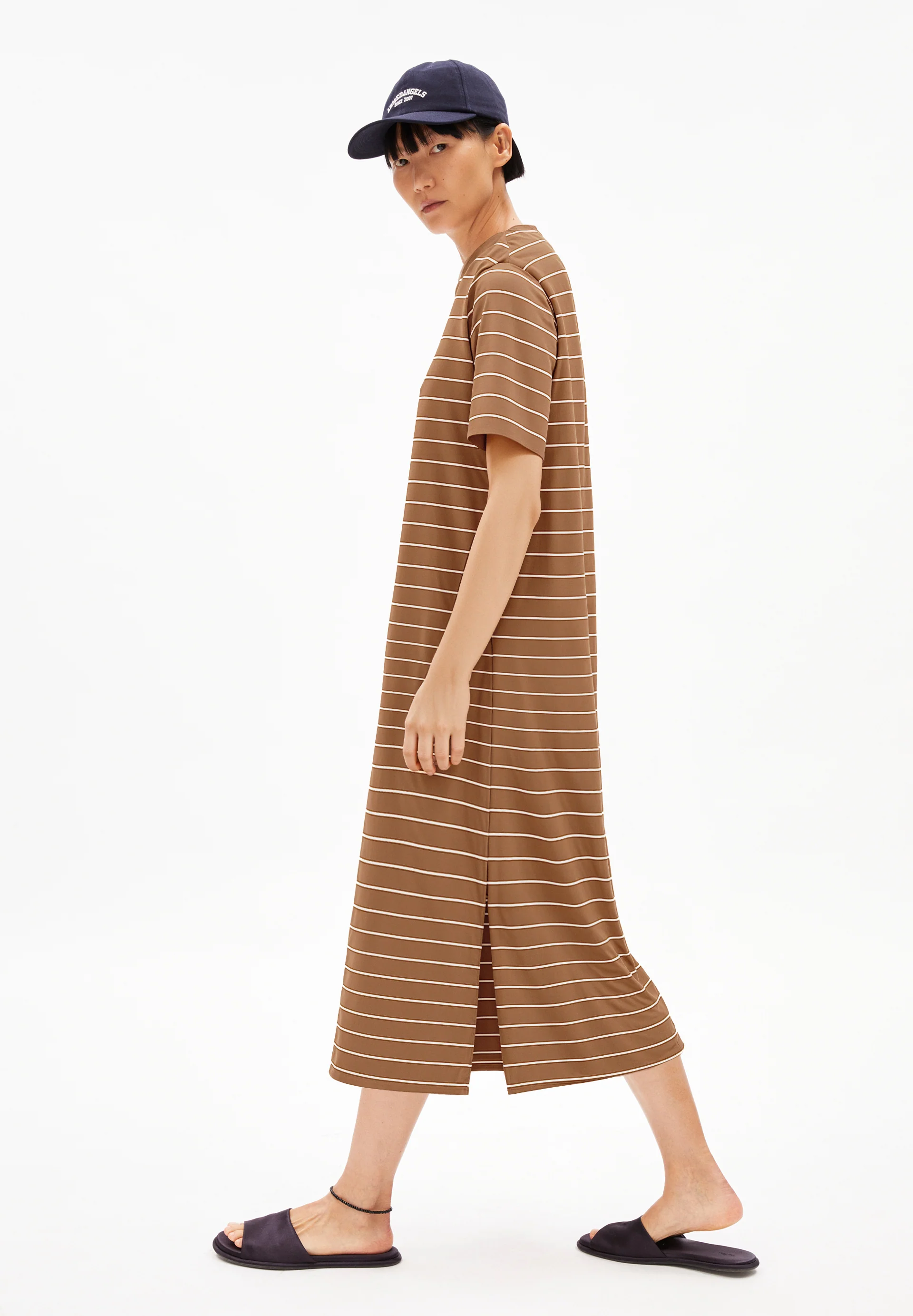 XELINAA FINE STRIPE MIDI DRESS Heavyweight Jersey Dress made of recycled Cotton Mix