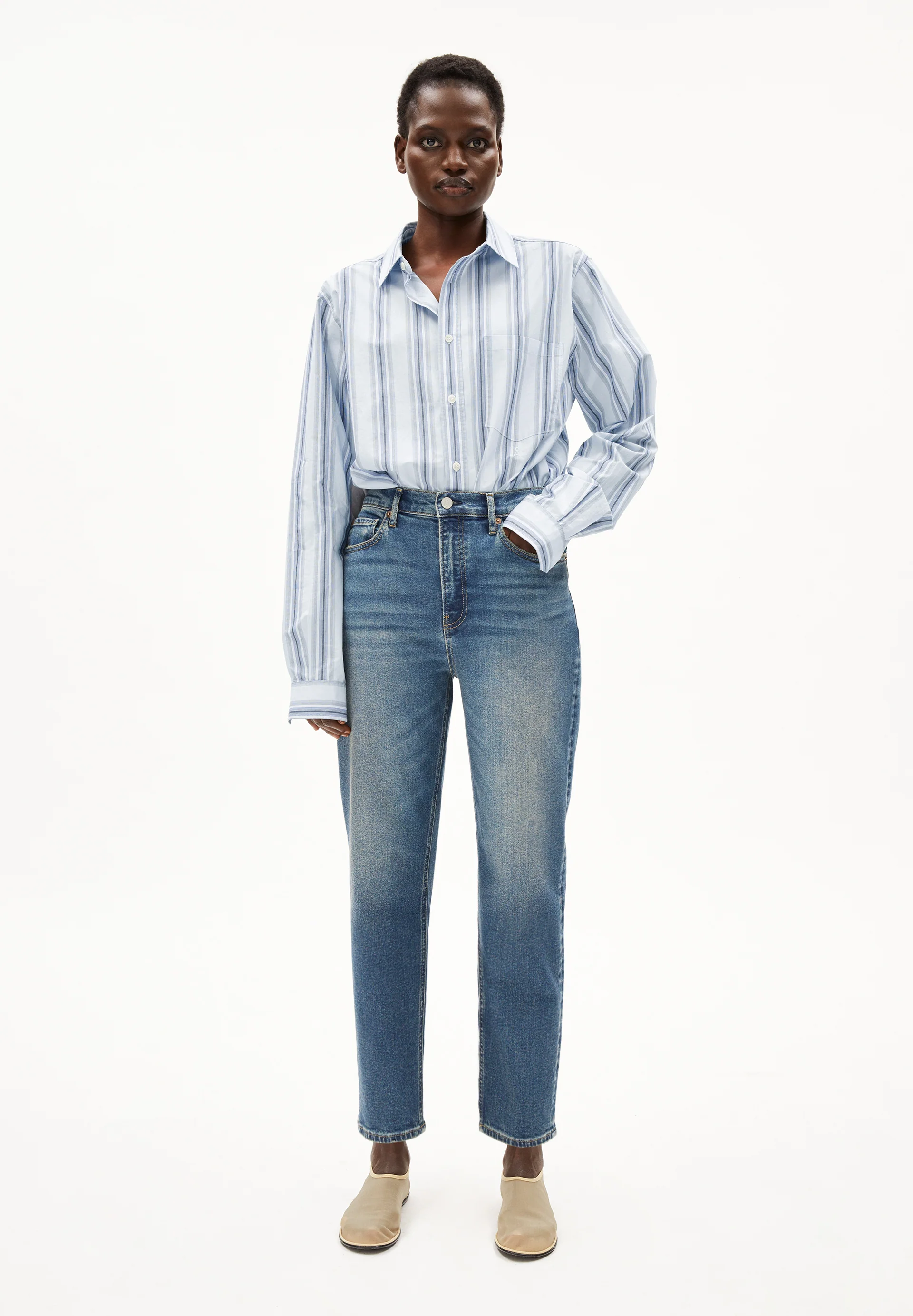 MAIRAA Mom Jeans recycled Cotton Mix Comfort Stretch
