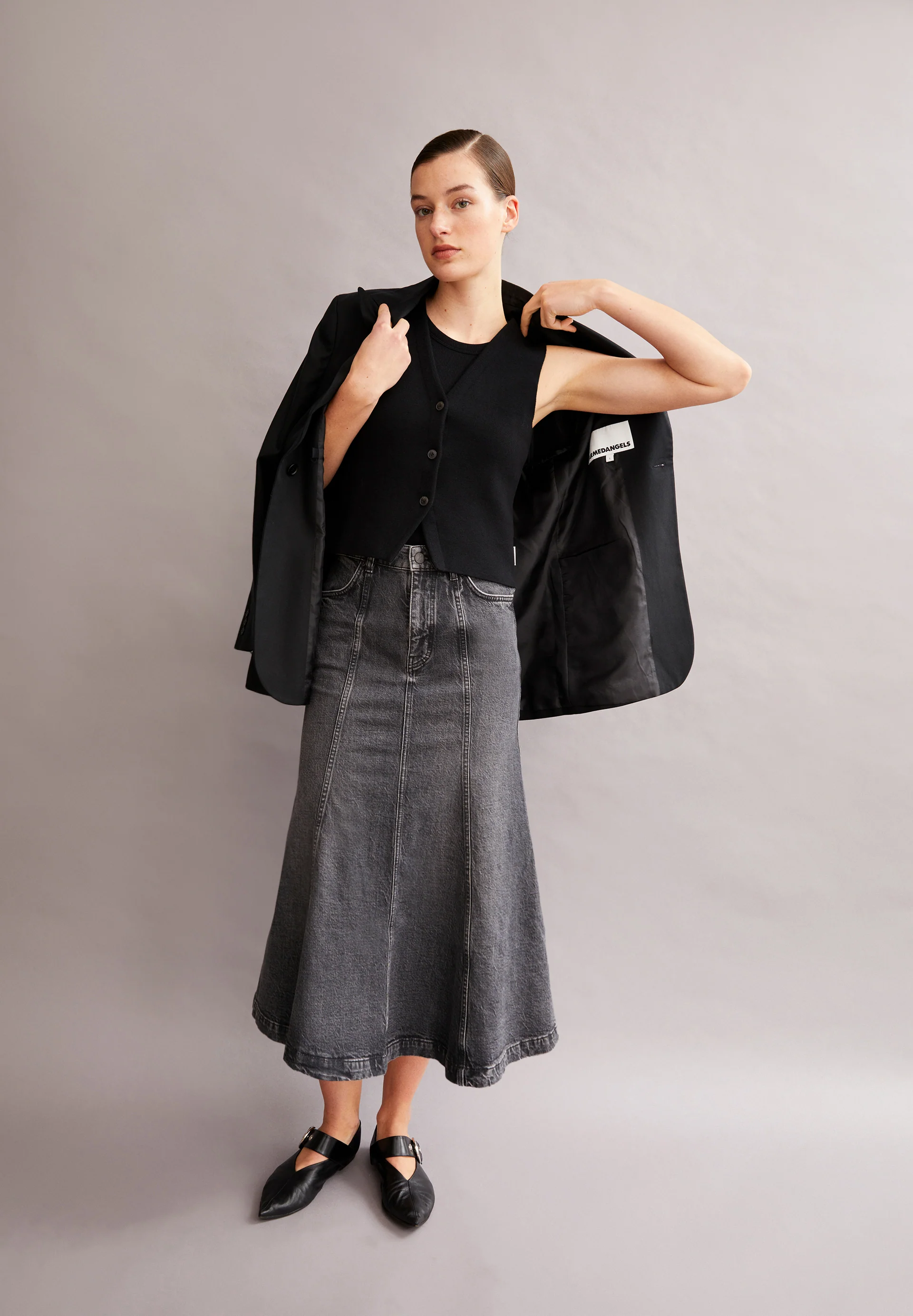 ARIENAA Denim Skirt Slim Fit made of Organic Cotton Mix
