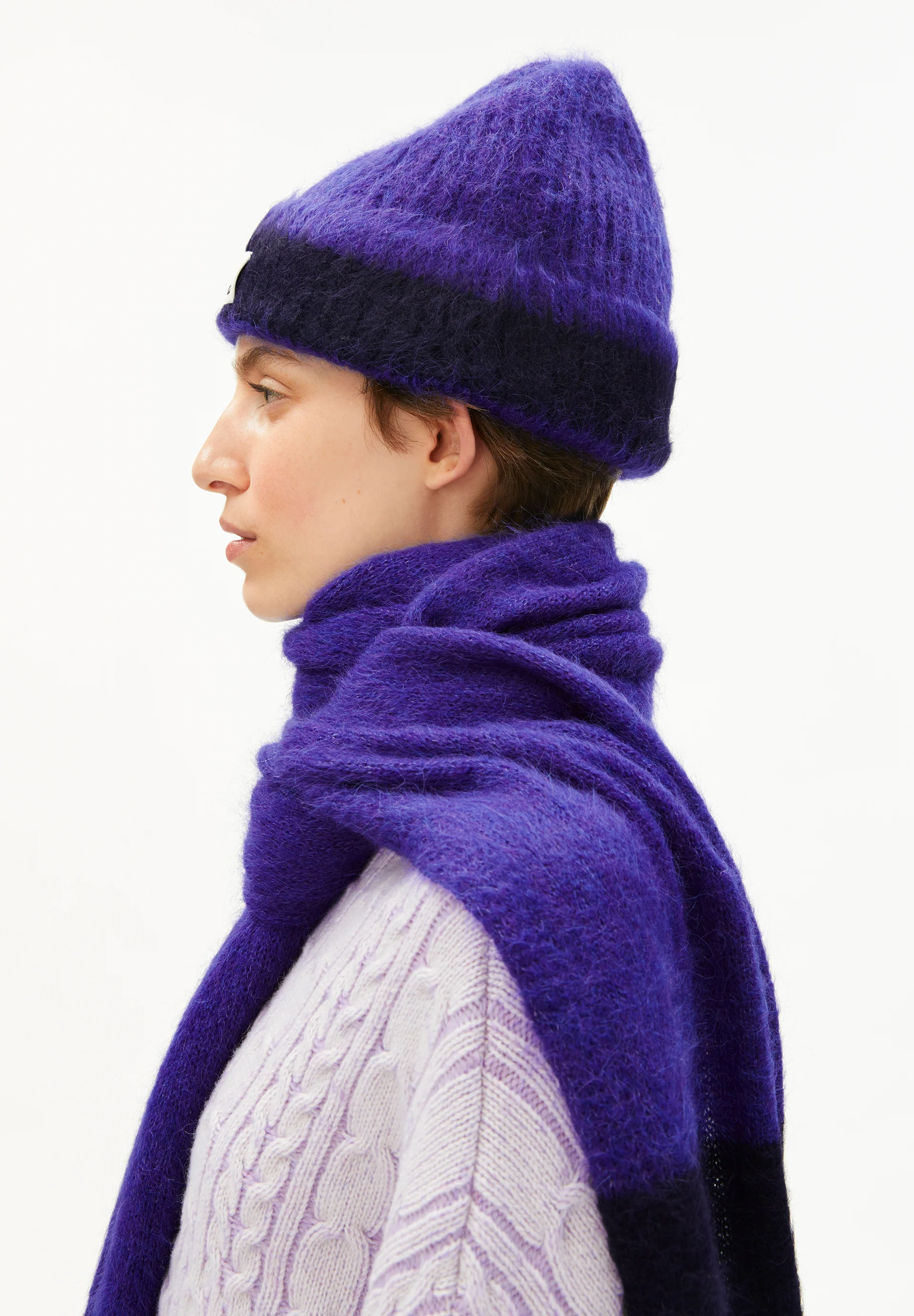 SAABE STRIPED UN-WASTED Scarf made from an alpaca-wool blend
