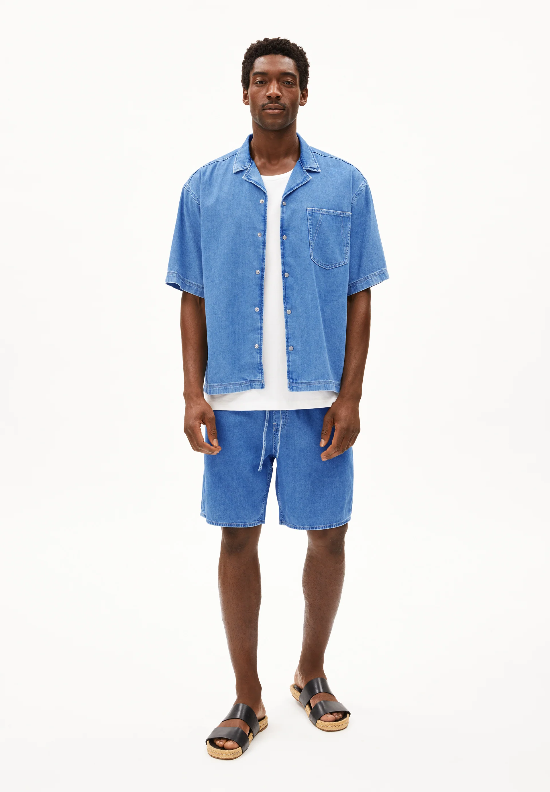 BOWLAAS Denim Shirt made of Organic Cotton Mix