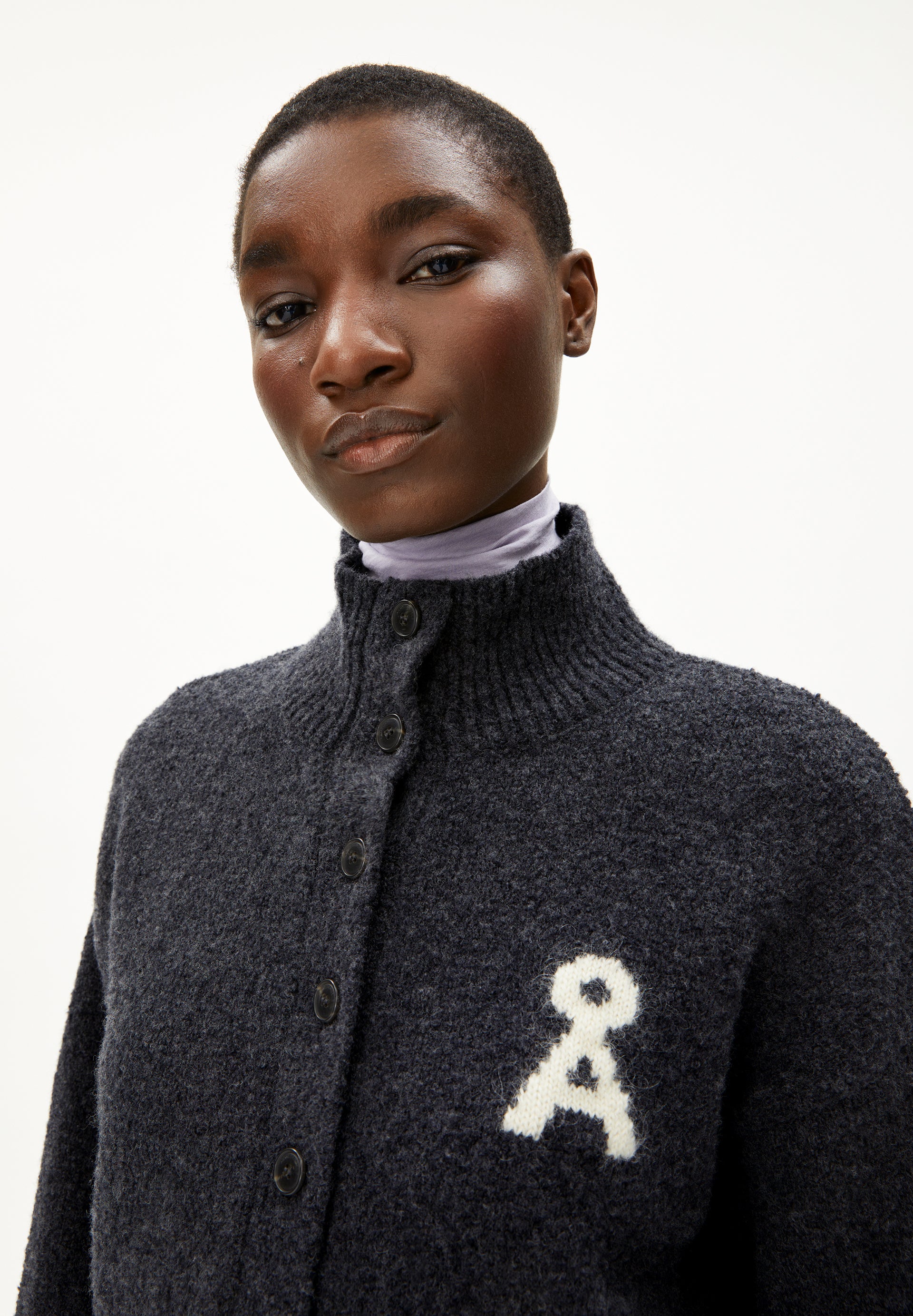 ICONIC Å RAMONAA BOUCLÉ Cardigan made of organic wool mix