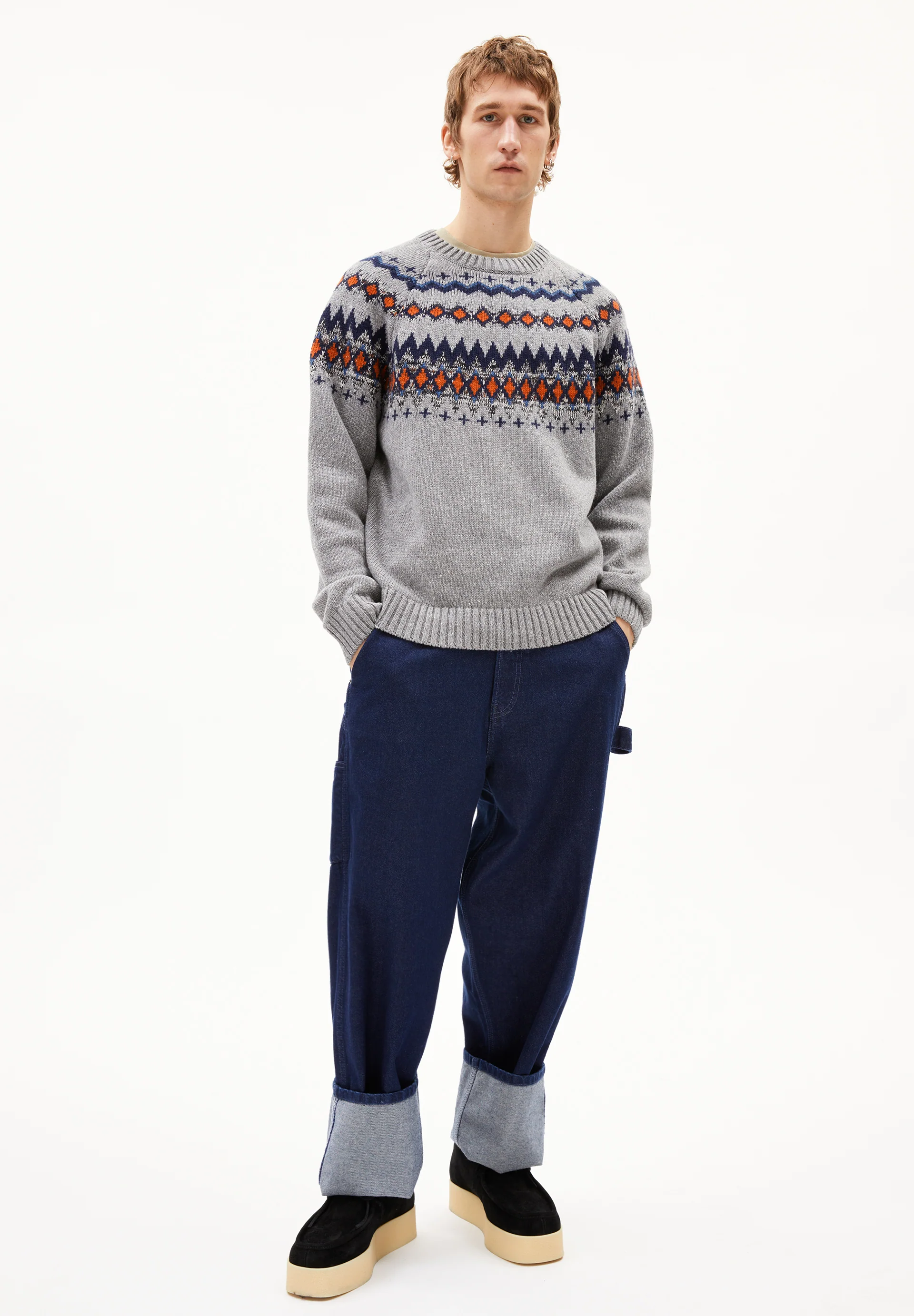 KAALLA FAIR ISLE Sweater made of recycled Organic Wool Mix