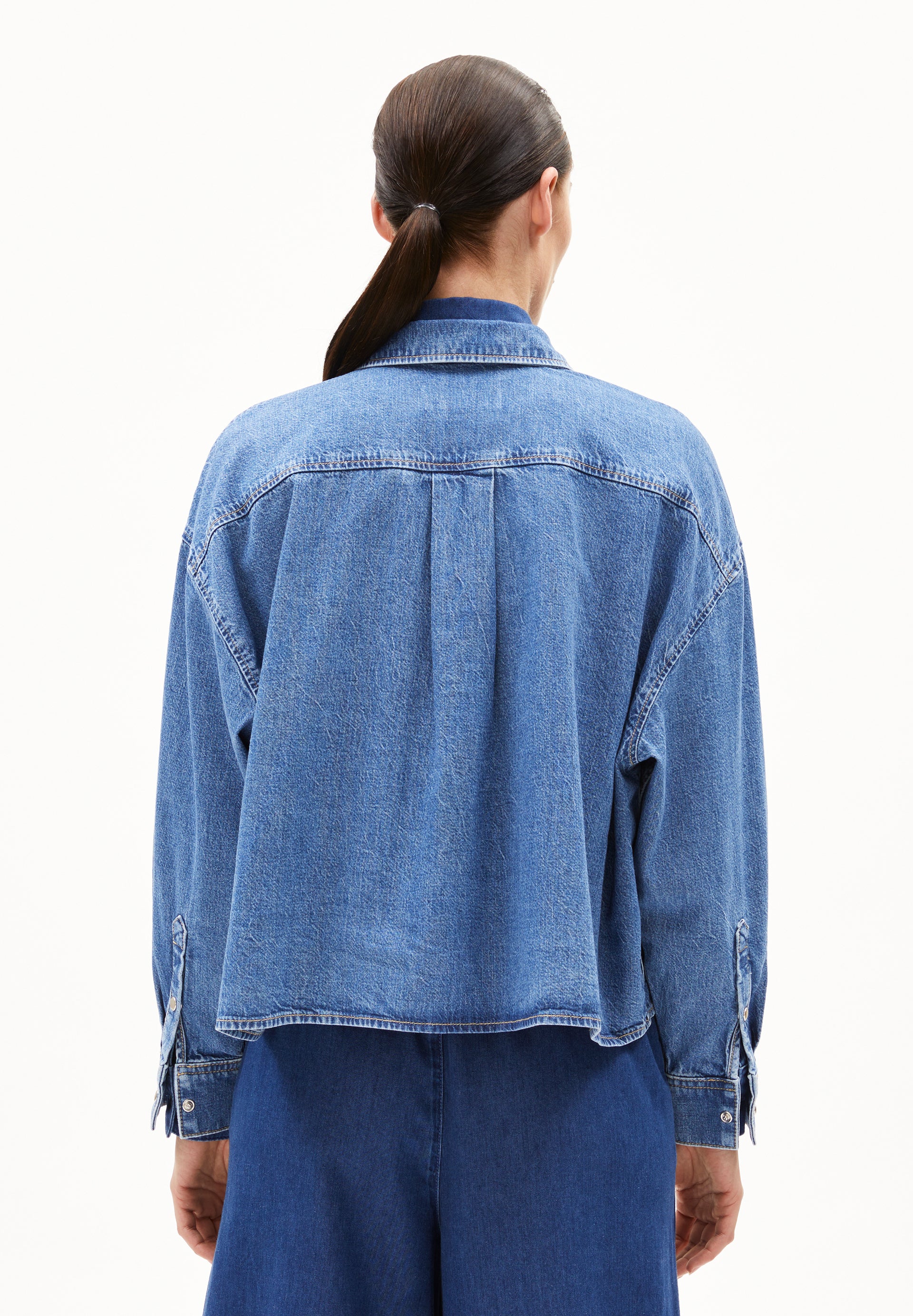 NALAANI Denim Blouse made of Organic Cotton Mix