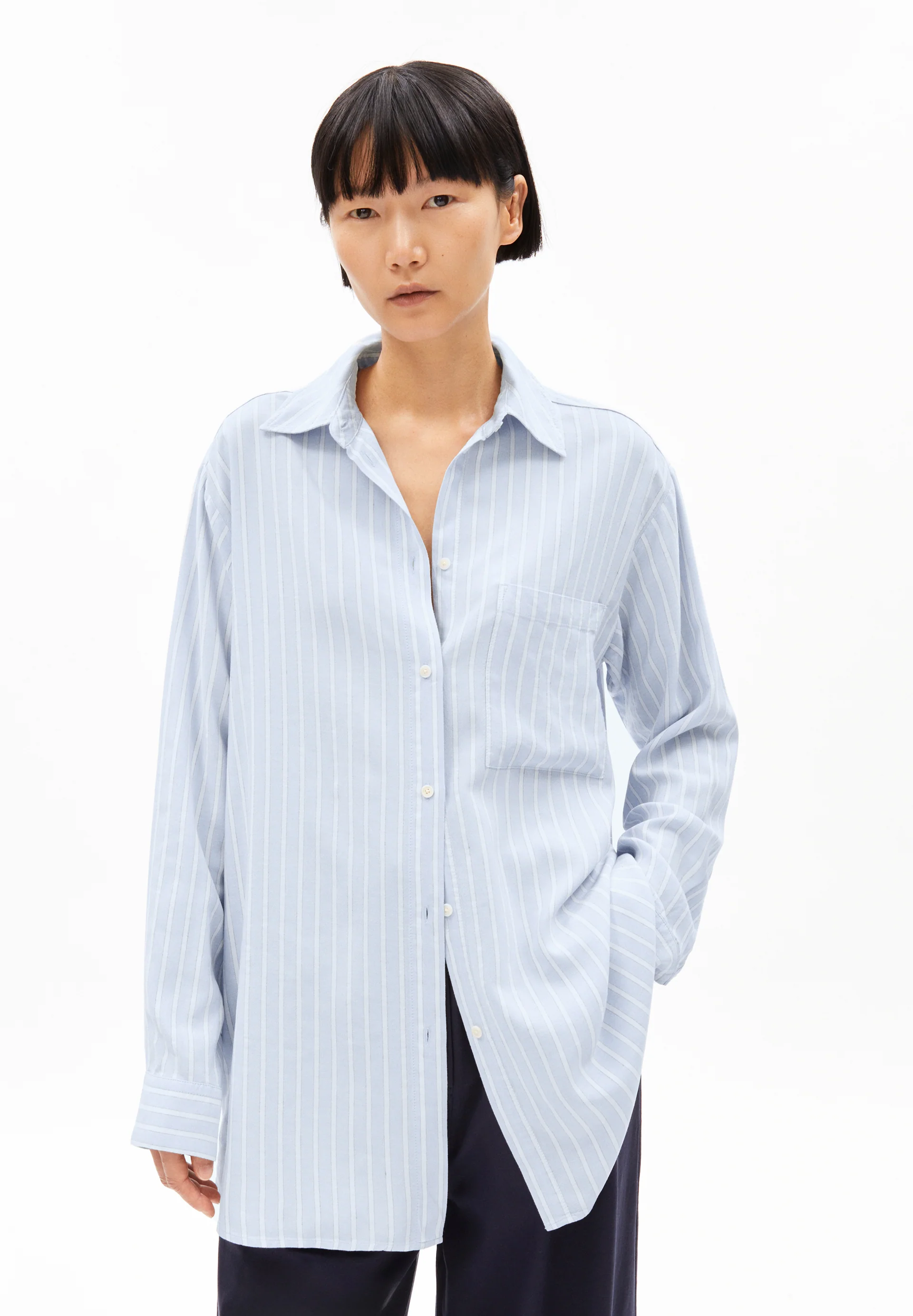 MAALGAA LINO STRIPED Blouse made of Linen-Mix