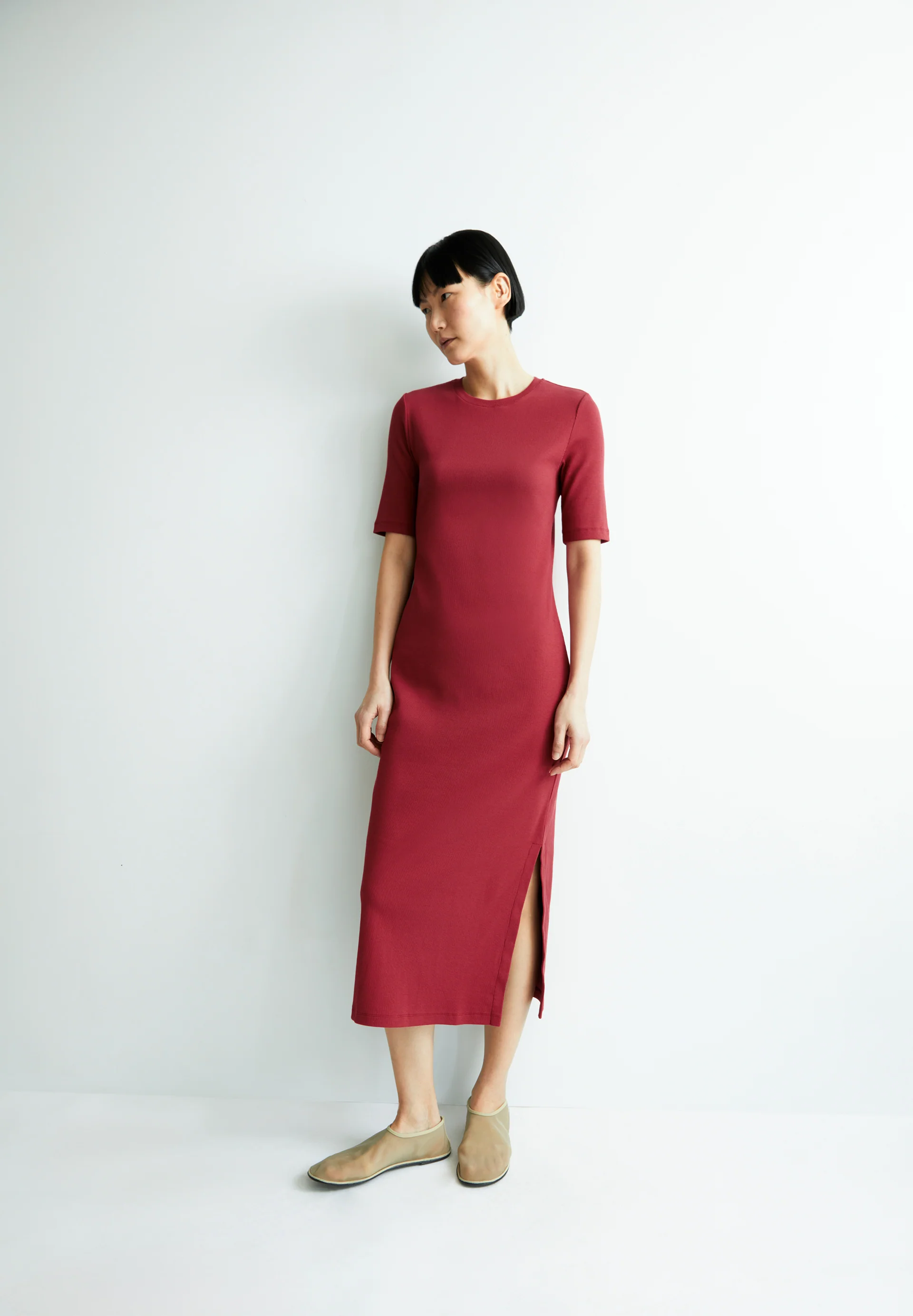 SEHAARAA Rib-Jersey Dress made of Organic Cotton Mix