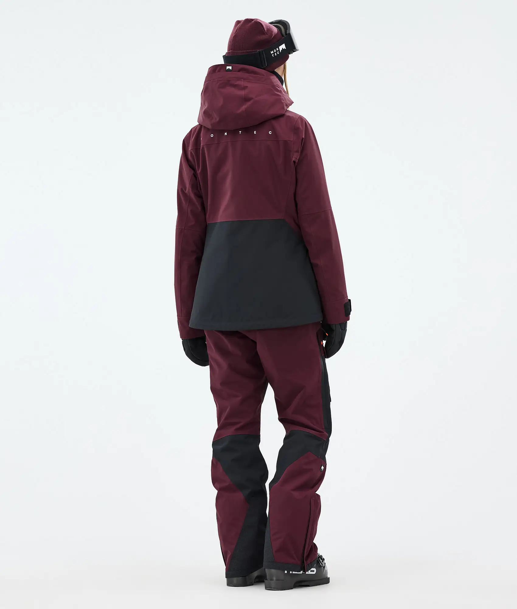 Moss W/Fawk W Ski Outfit Women Burgundy/Black