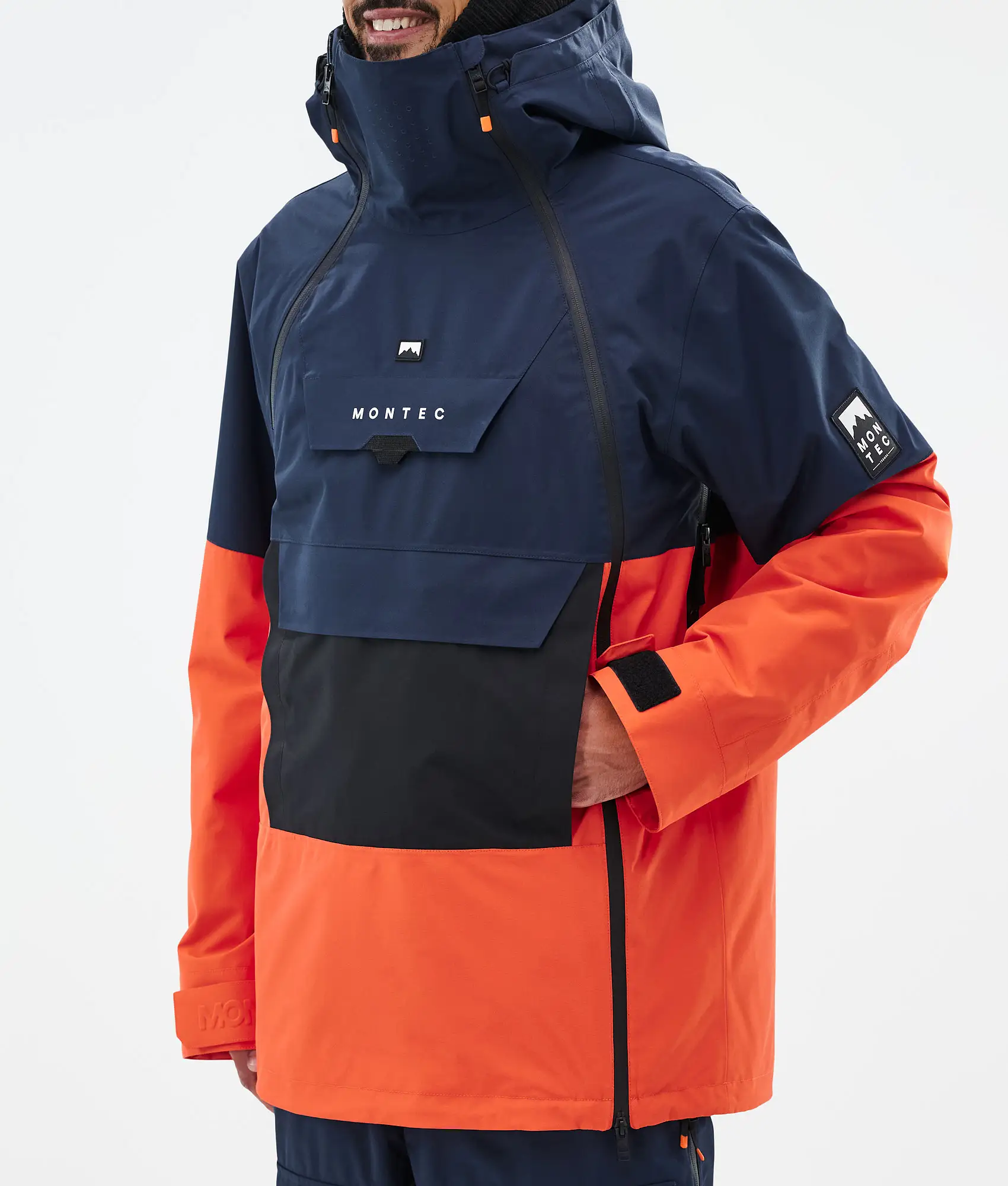 Doom Ski Jacket Men Dark Blue/Black/Orange
