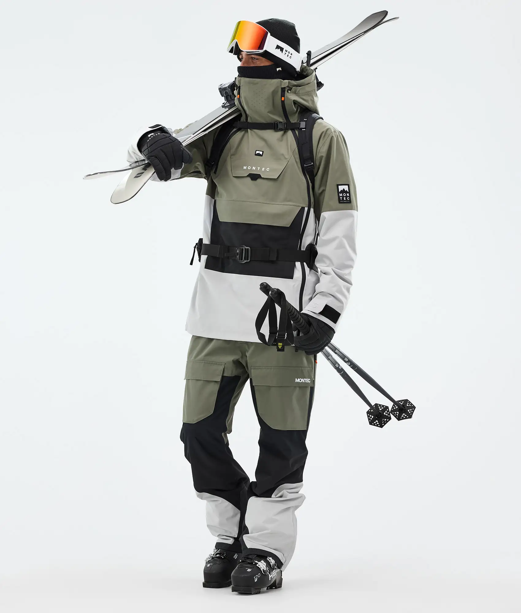 Doom Ski Jacket Men Greenish/Black/Light Grey