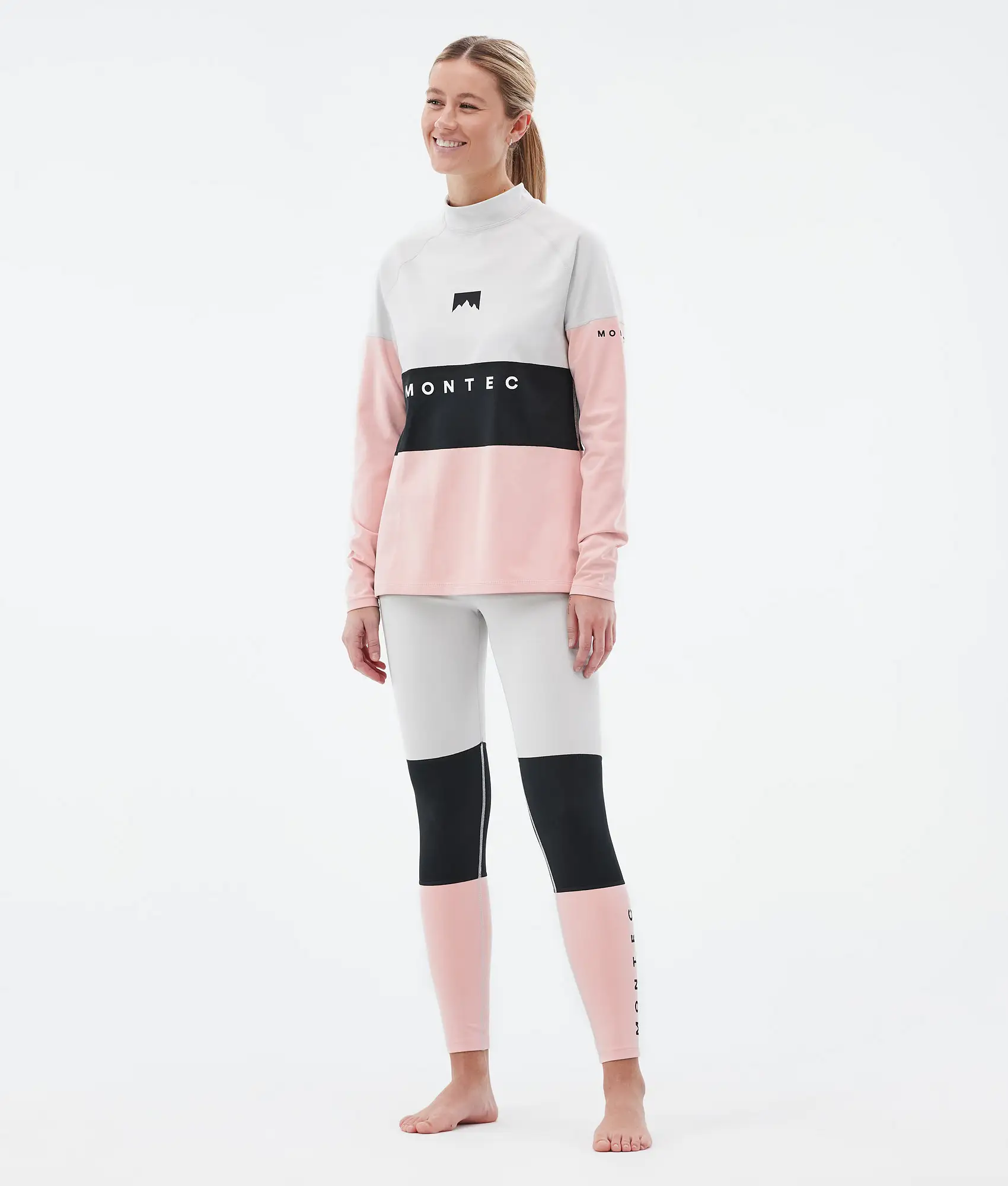 Alpha W Base Layer Pant Women Light Grey/Black/Soft Pink