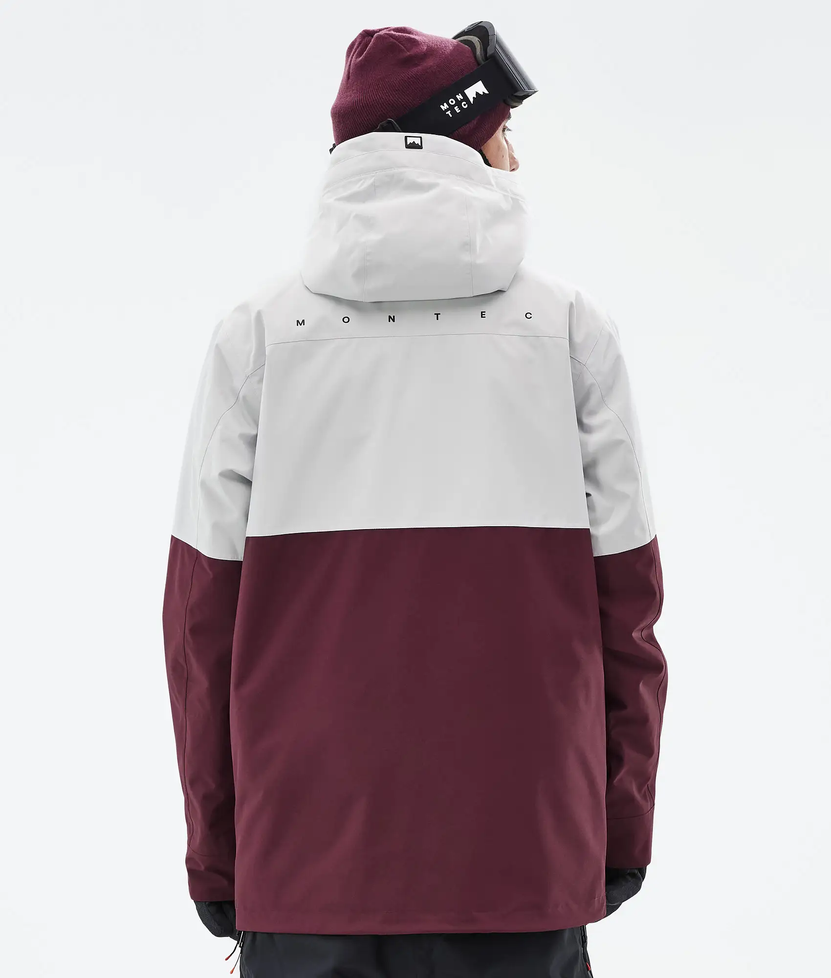 Doom Ski Jacket Men Light Grey/Black/Burgundy