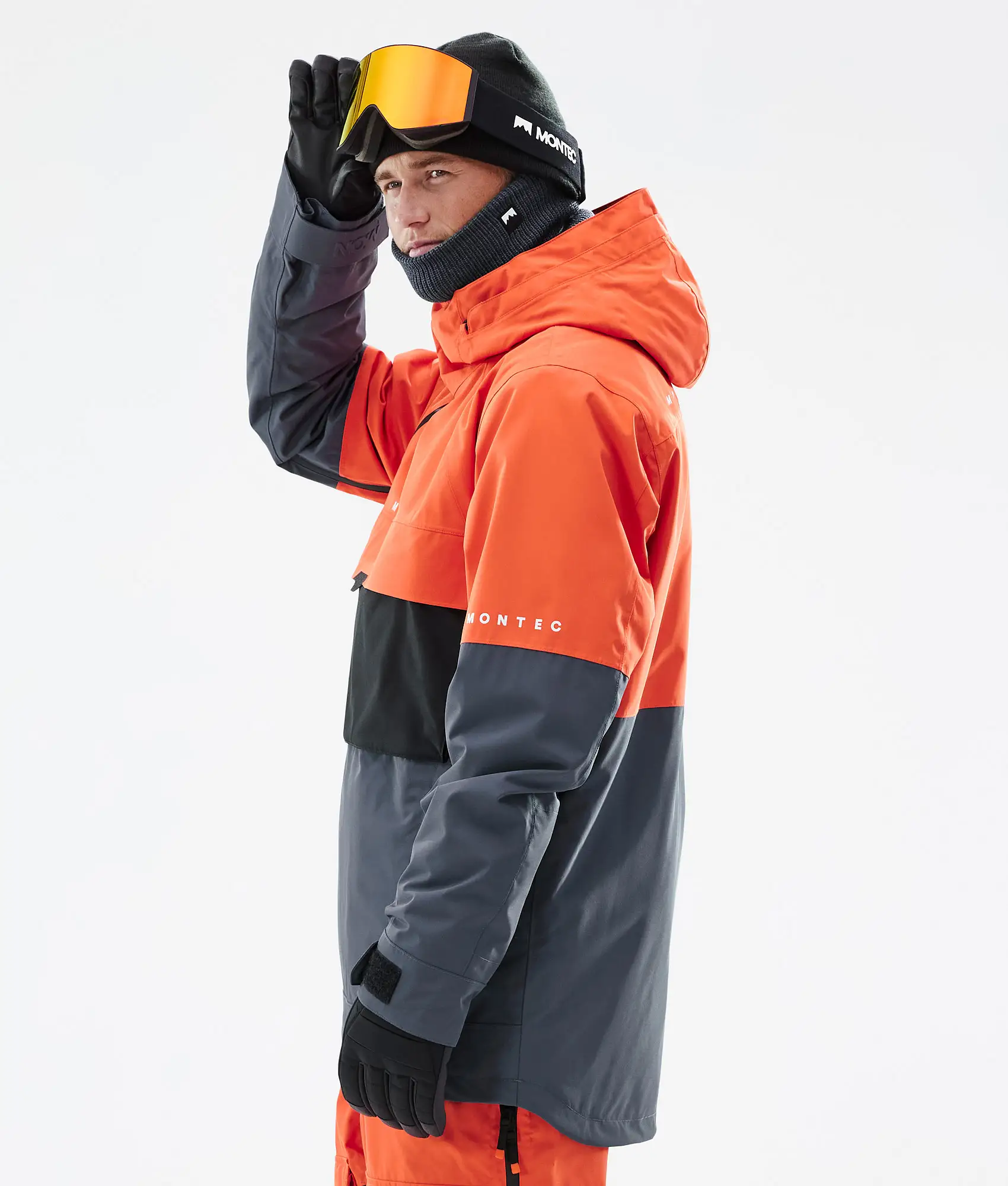 Dune Snowboard Jacket Men Orange/Black/Metal Blue