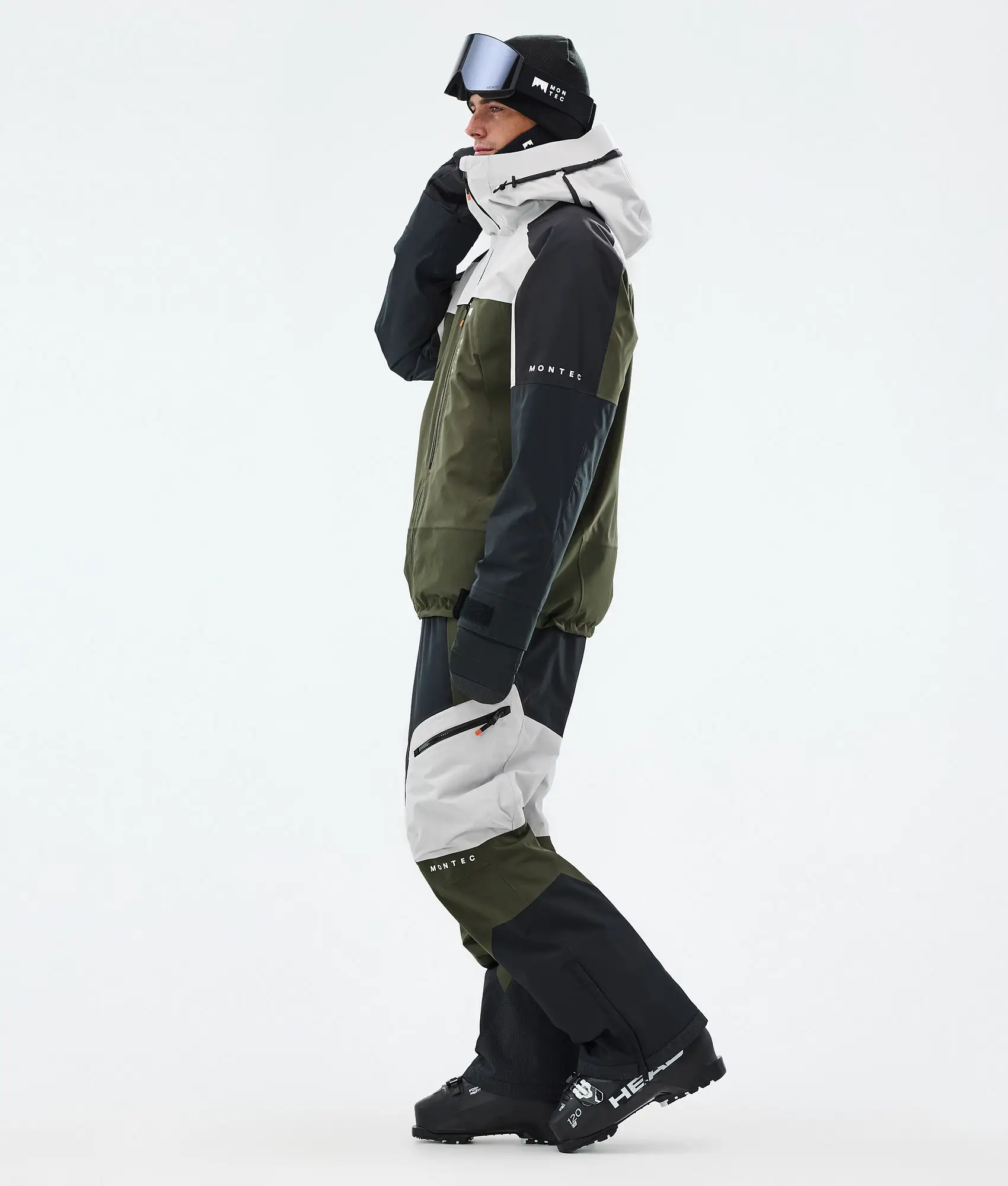 Oracle Ski Jacket Men Light Grey/Black/Olive Green
