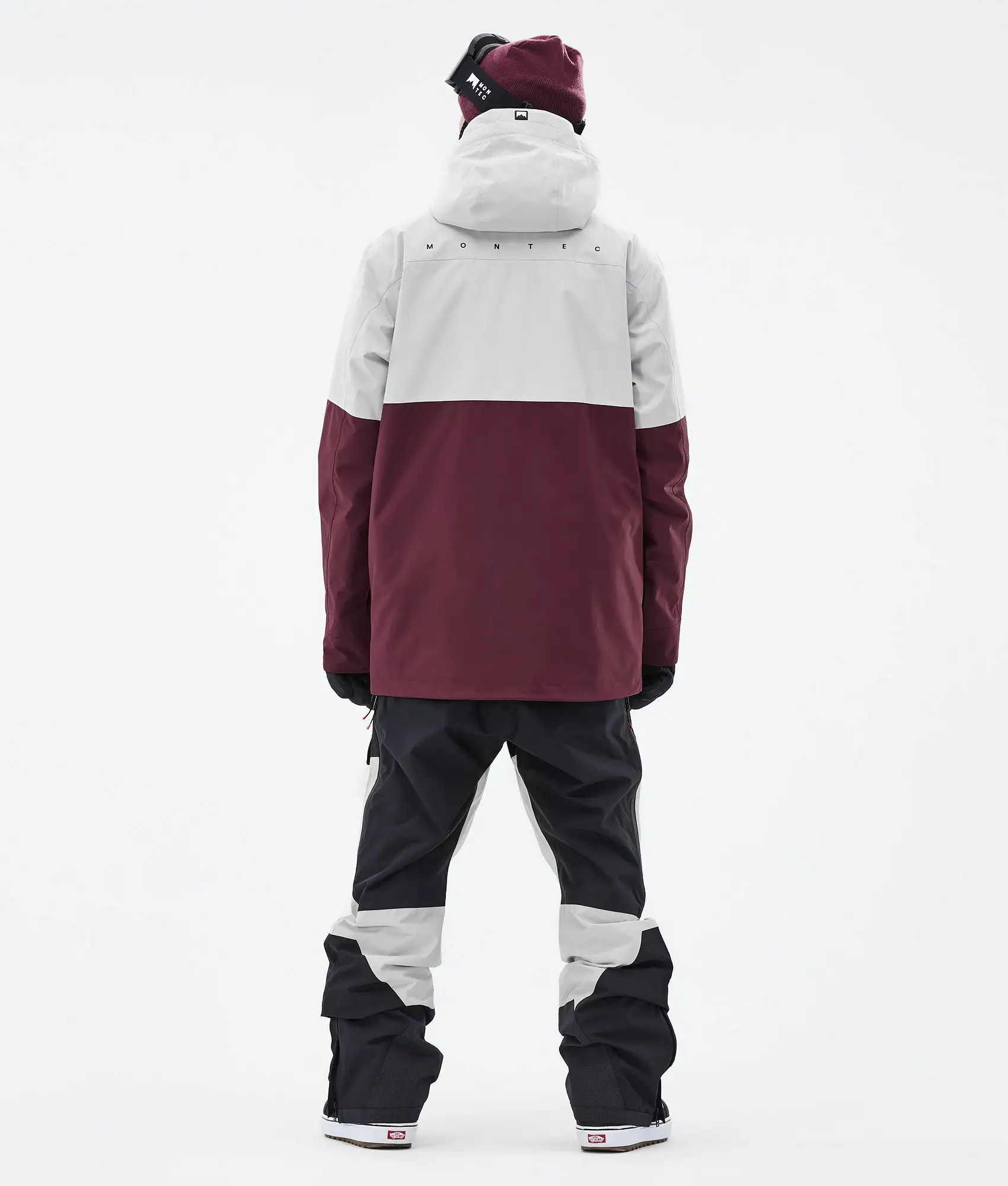 Doom Snowboard Jacket Men Light Grey/Black/Burgundy