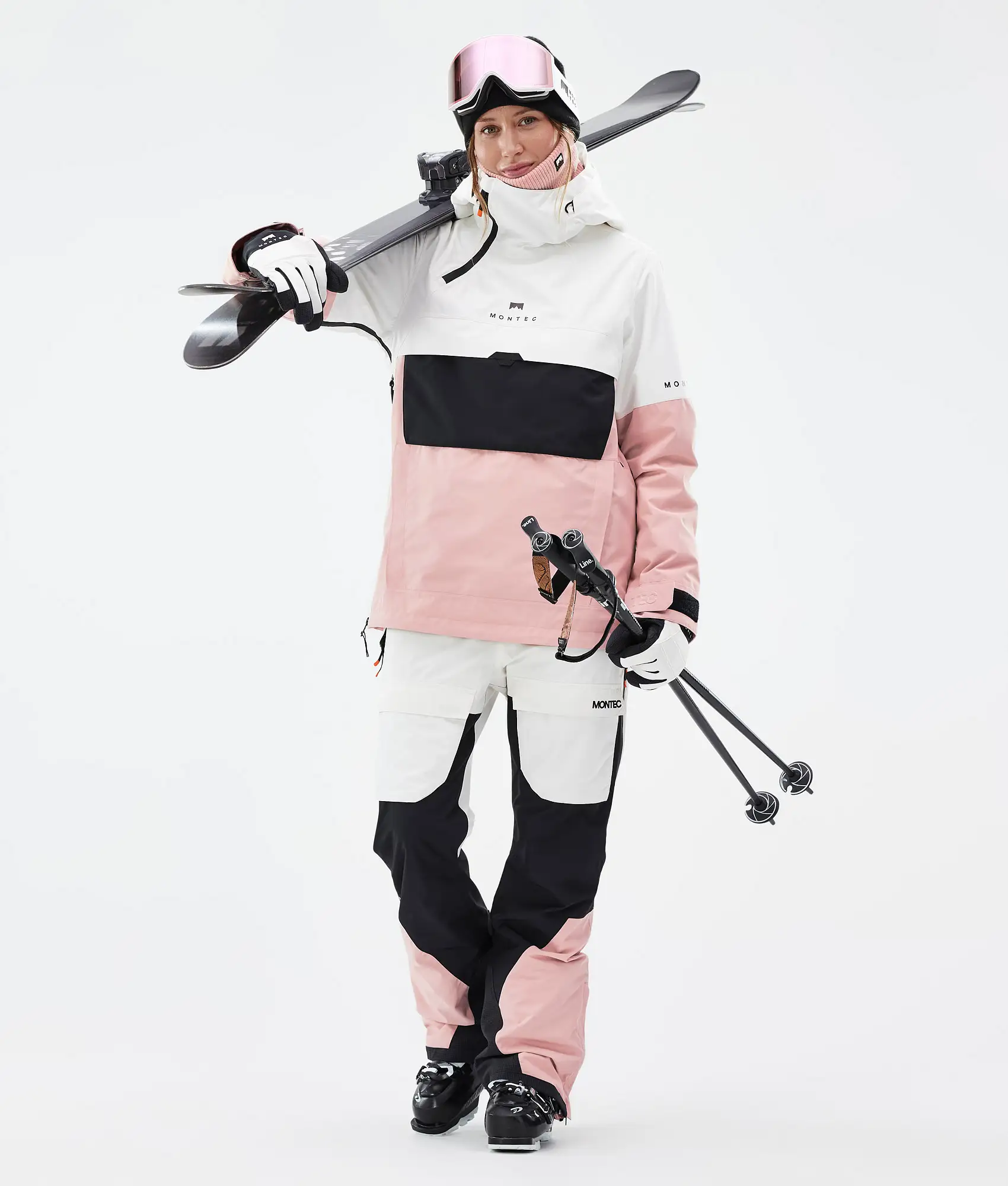 Fawk W Ski Pants Women Old White/Black/Soft Pink