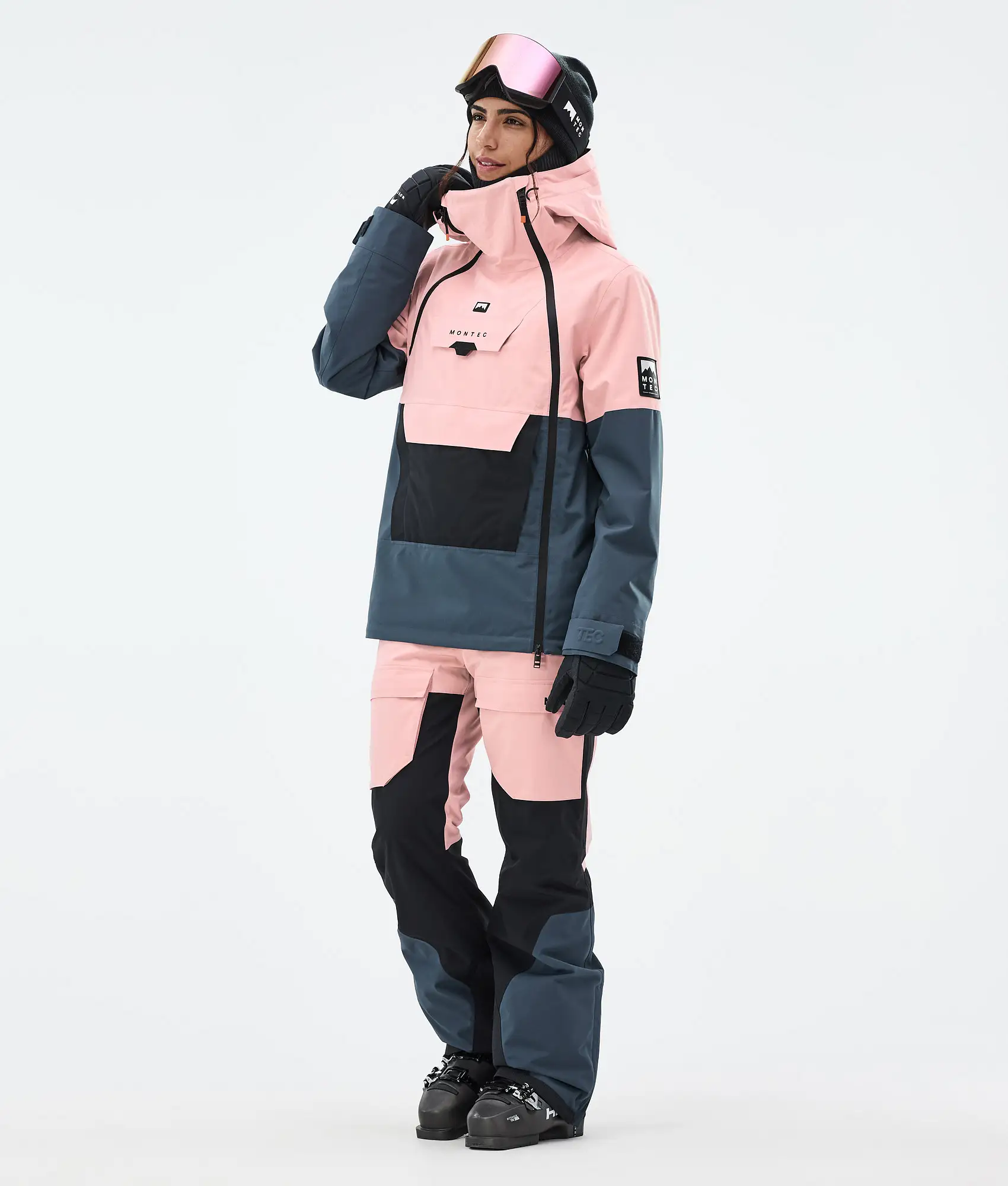Doom W/Fawk W Ski Outfit Women Soft Pink/Black/Metal Blue