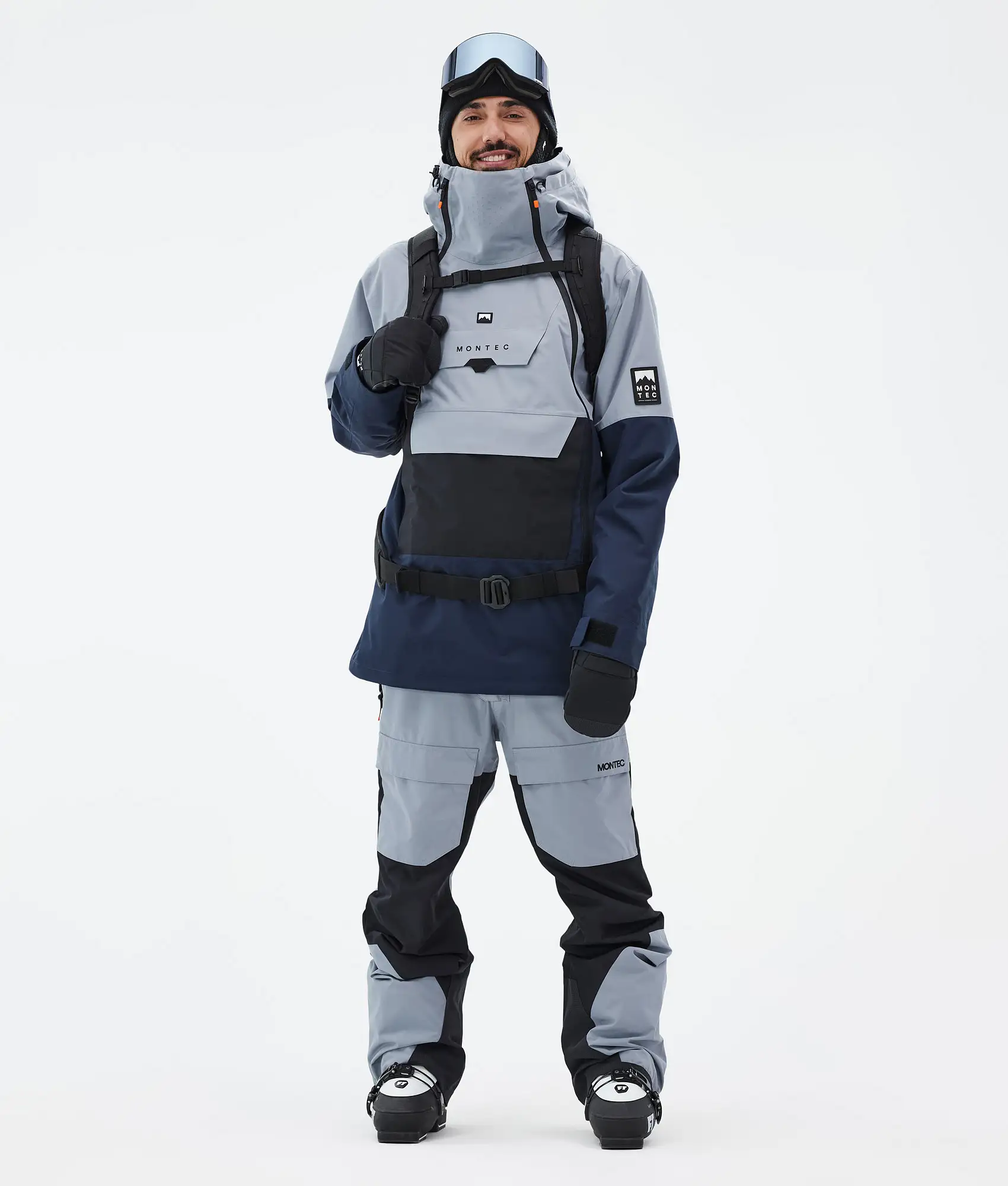 Doom/Fawk Ski Outfit Men Soft Blue/Black/Dark Blue