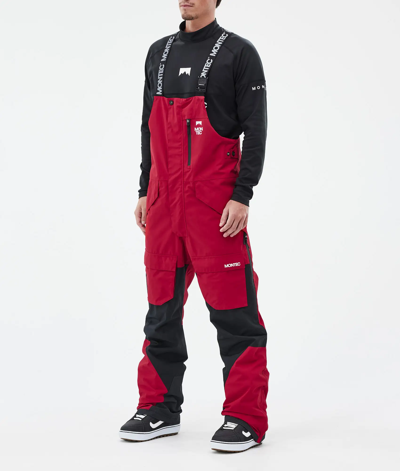 Fawk Snowboard Pants Men Deep Red/Black Renewed
