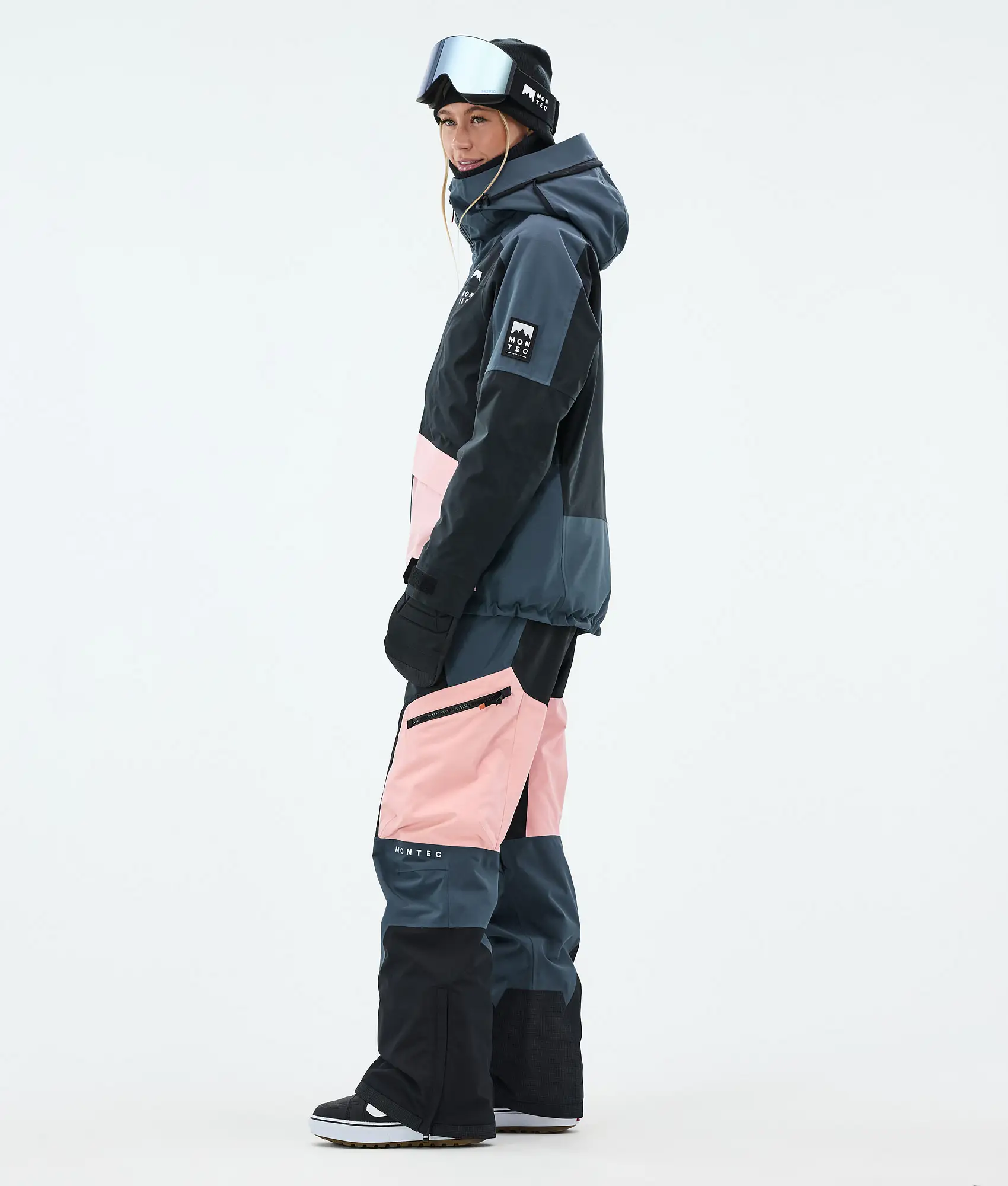 Morpheus W Snowboard Jacket Women Metal Blue/Black/Soft Pink