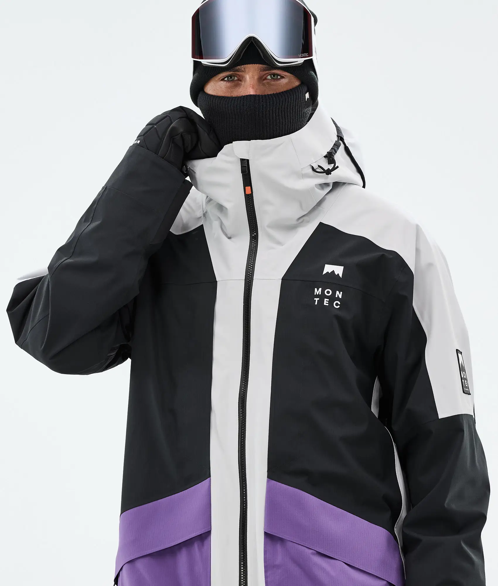 Morpheus Ski Jacket Men Light Grey/Black/Vivid Purple