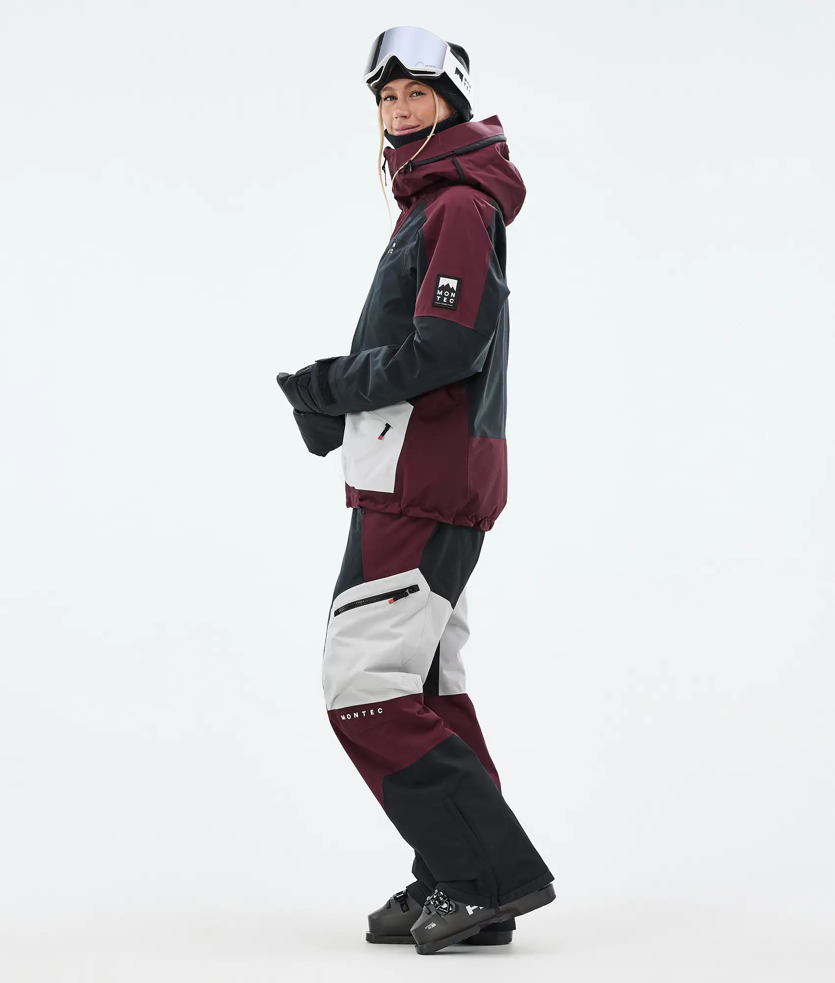 Morpheus W Ski Jacket Women Burgundy/Black/Light Grey